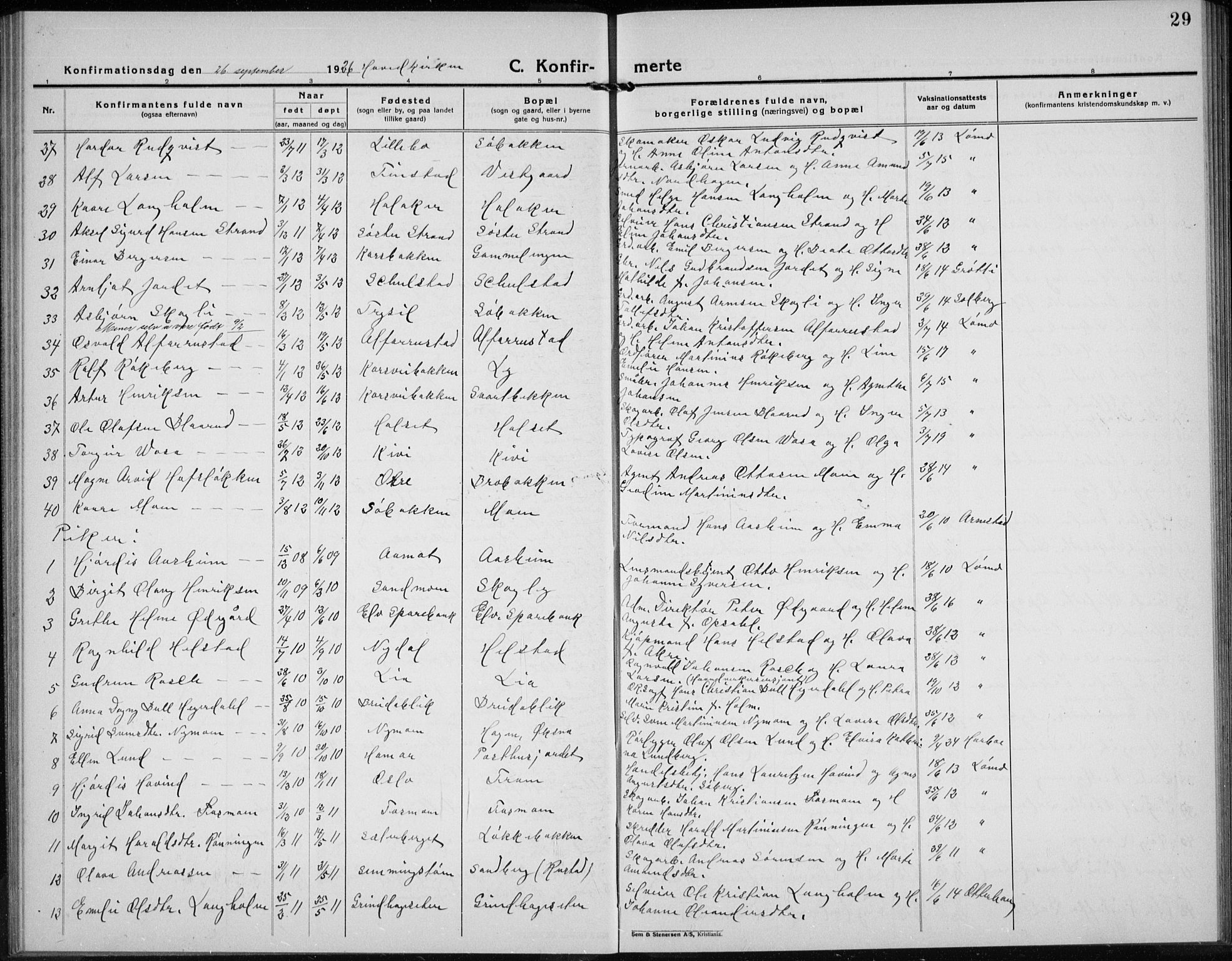 Elverum prestekontor, AV/SAH-PREST-044/H/Ha/Hab/L0032: Parish register (copy) no. 32, 1922-1936, p. 29