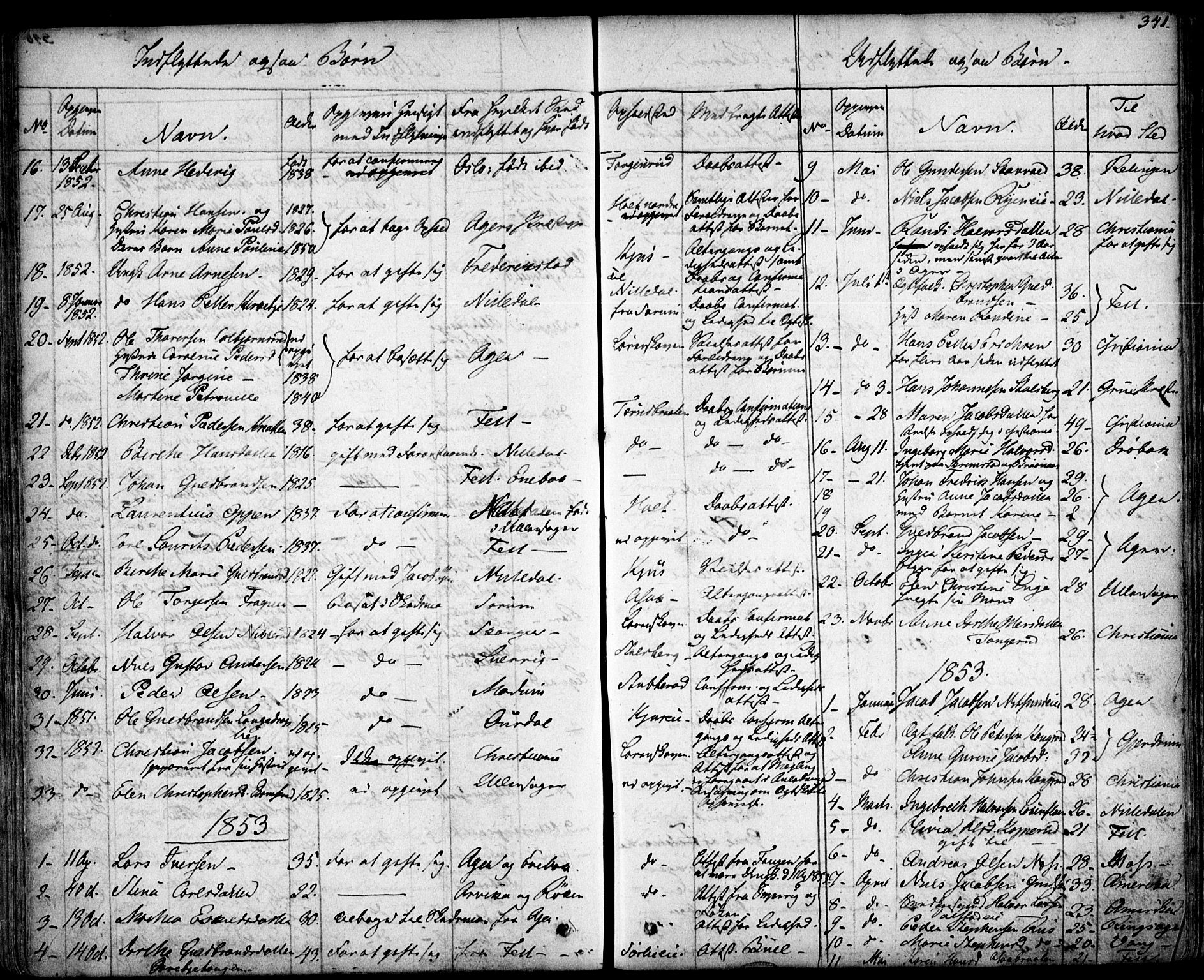 Skedsmo prestekontor Kirkebøker, SAO/A-10033a/F/Fa/L0009: Parish register (official) no. I 9, 1830-1853, p. 341