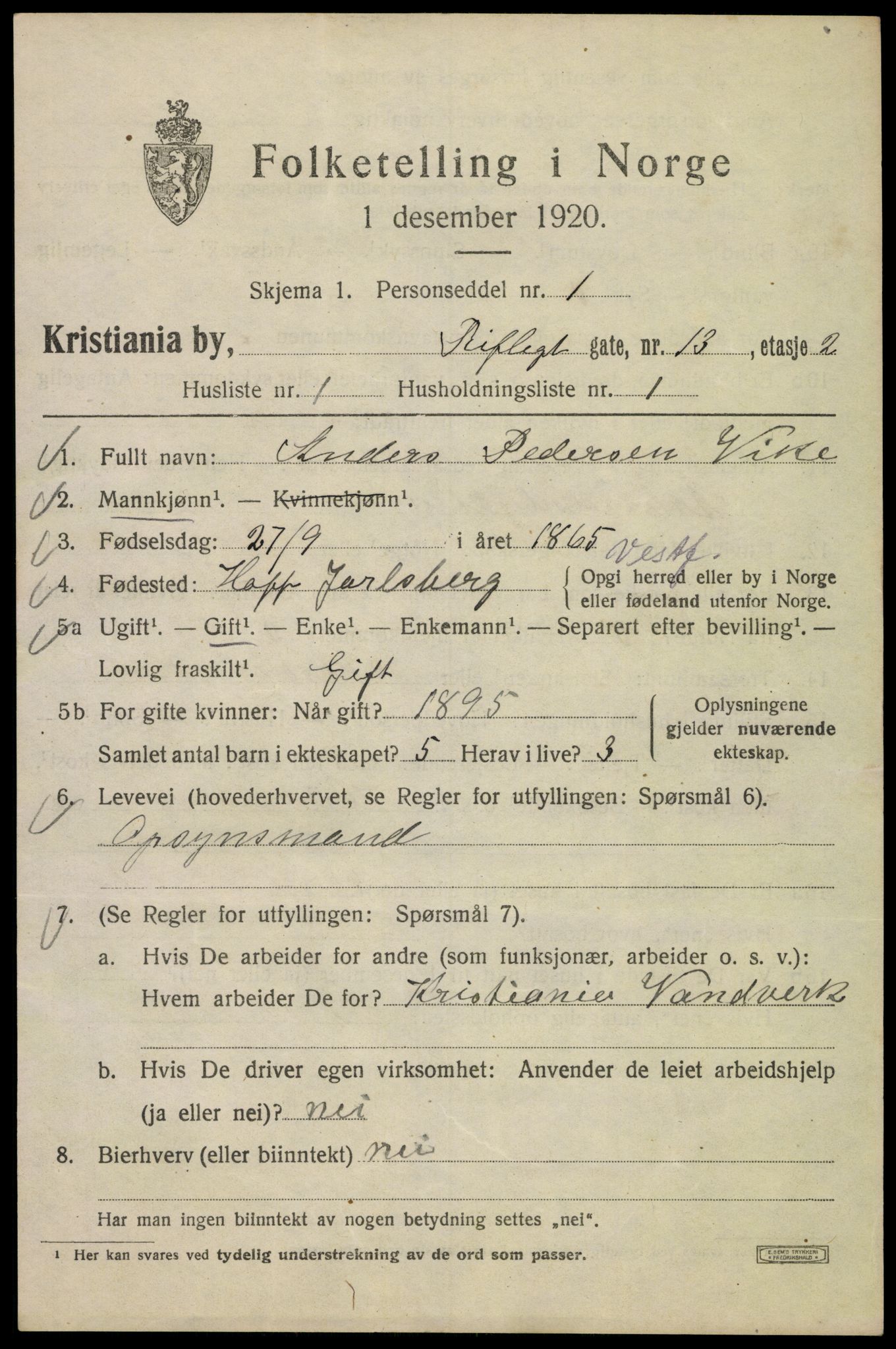 SAO, 1920 census for Kristiania, 1920, p. 462965