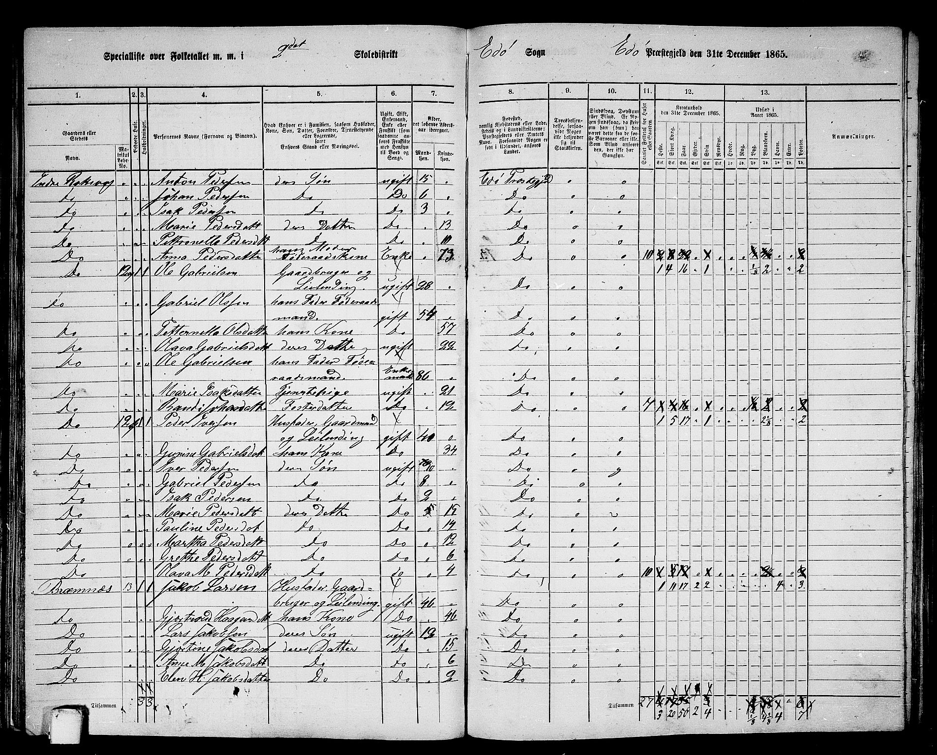 RA, 1865 census for Edøy, 1865, p. 94