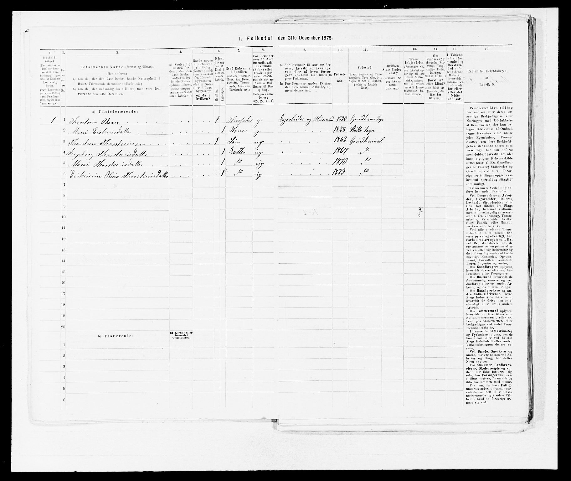 SAB, 1875 census for 1211P Etne, 1875, p. 523