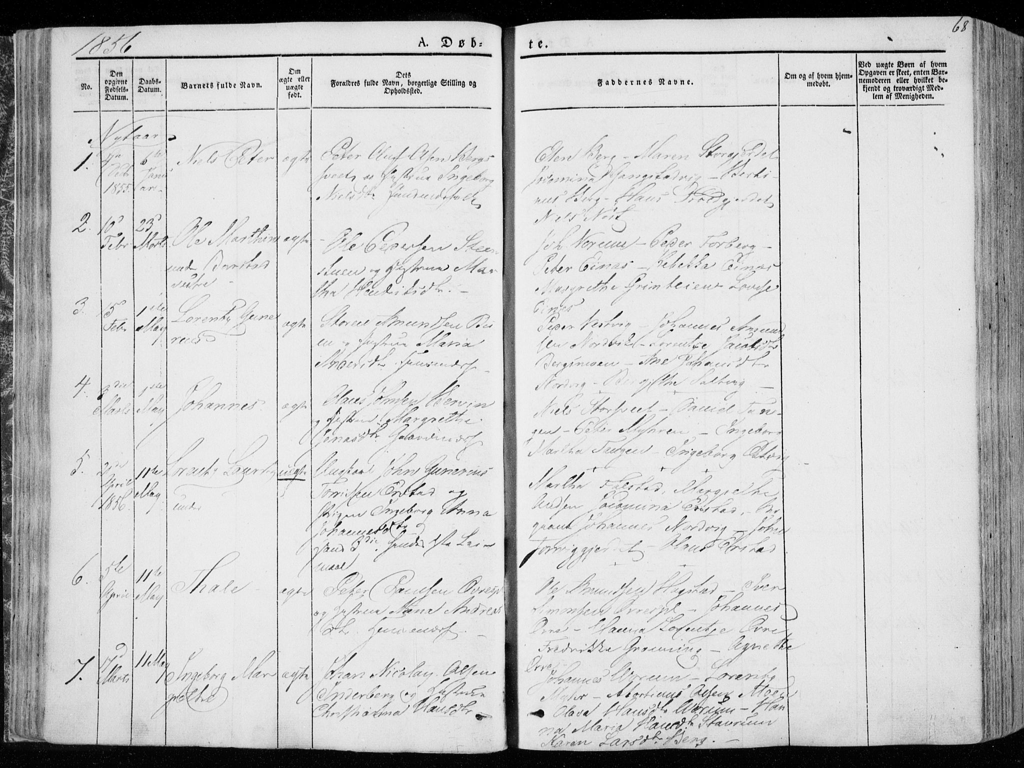 Ministerialprotokoller, klokkerbøker og fødselsregistre - Nord-Trøndelag, SAT/A-1458/722/L0218: Parish register (official) no. 722A05, 1843-1868, p. 68