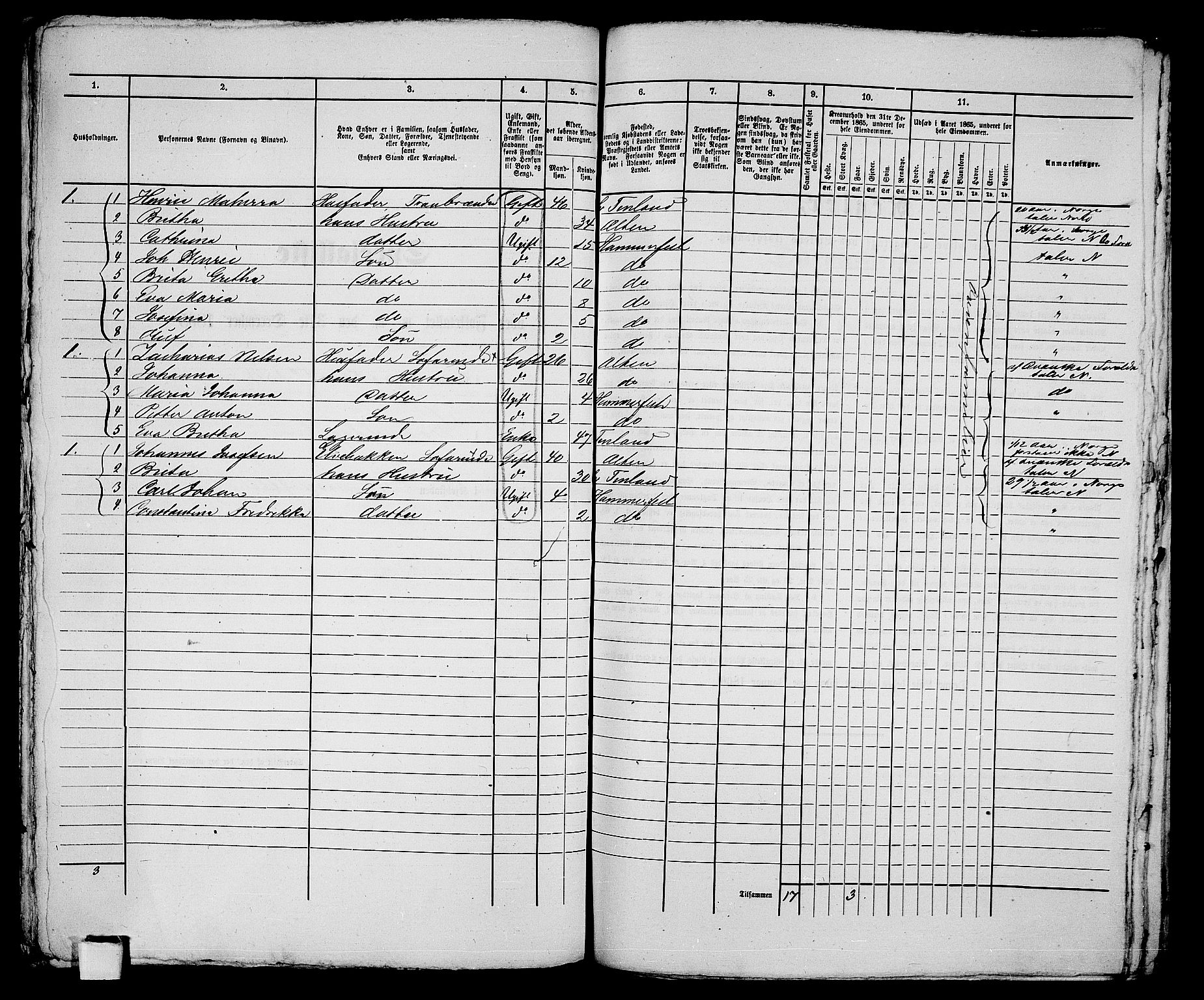 RA, 1865 census for Hammerfest/Hammerfest, 1865, p. 282