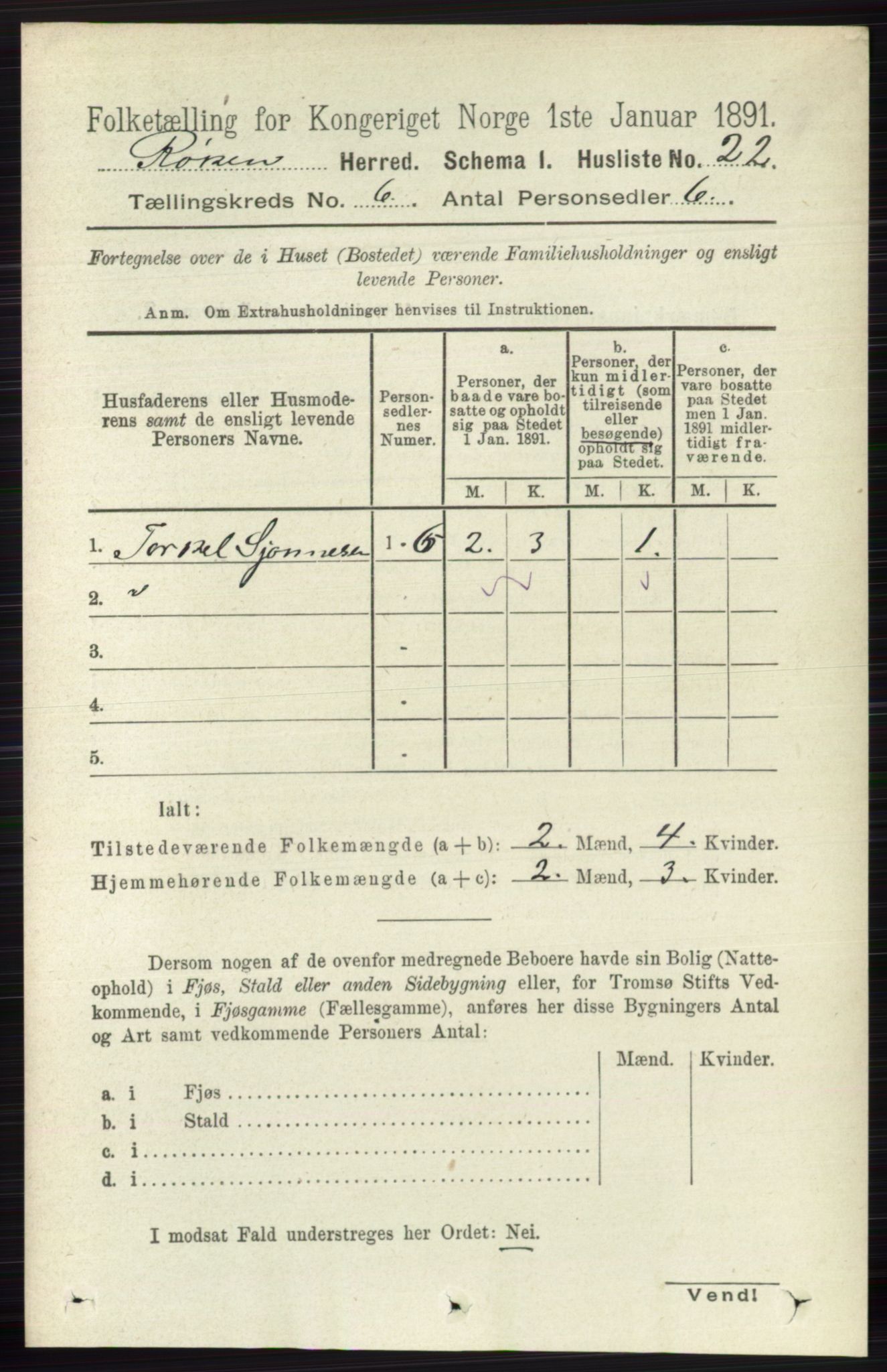 RA, 1891 census for 0627 Røyken, 1891, p. 3564