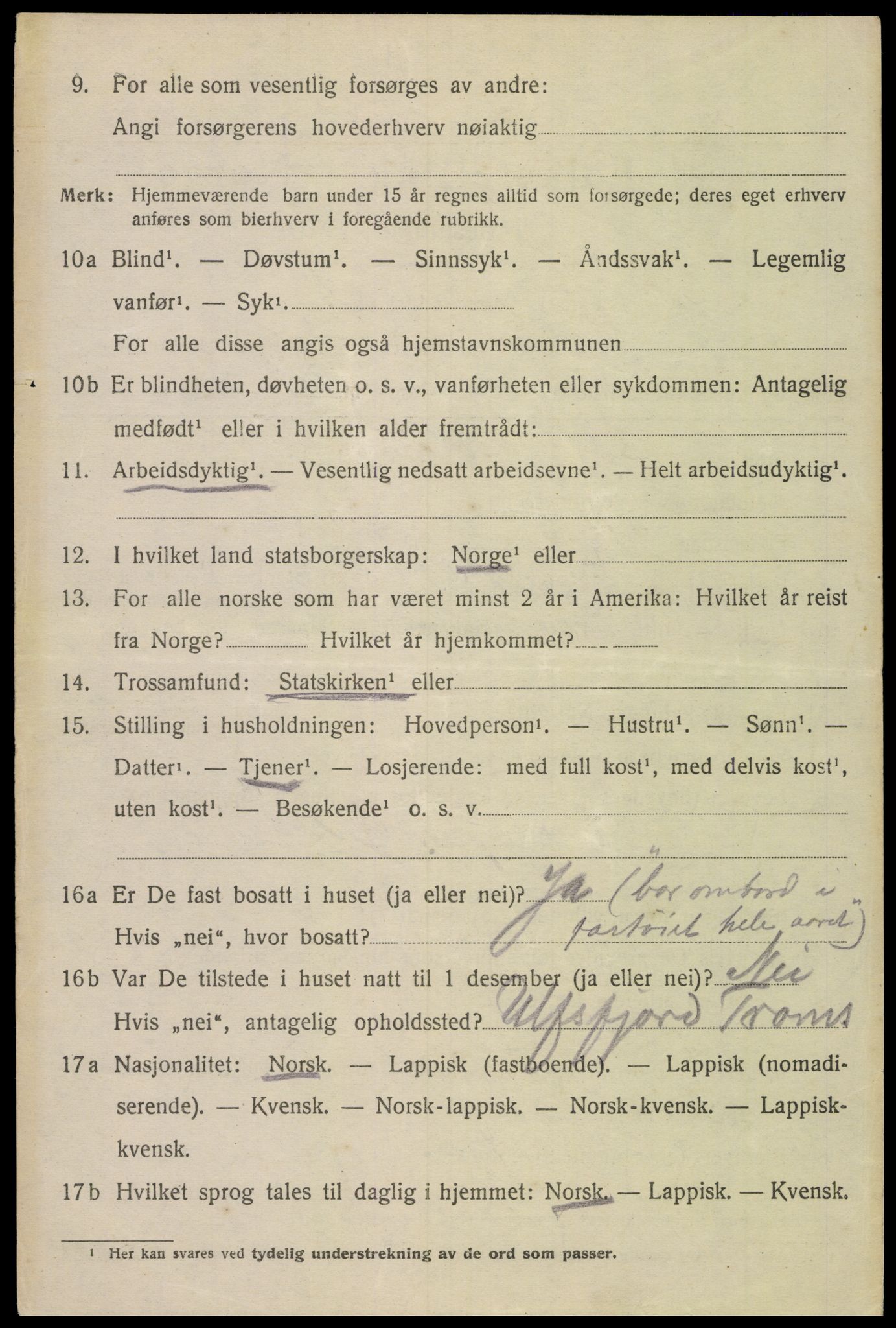 SAT, 1920 census for Hadsel, 1920, p. 22885