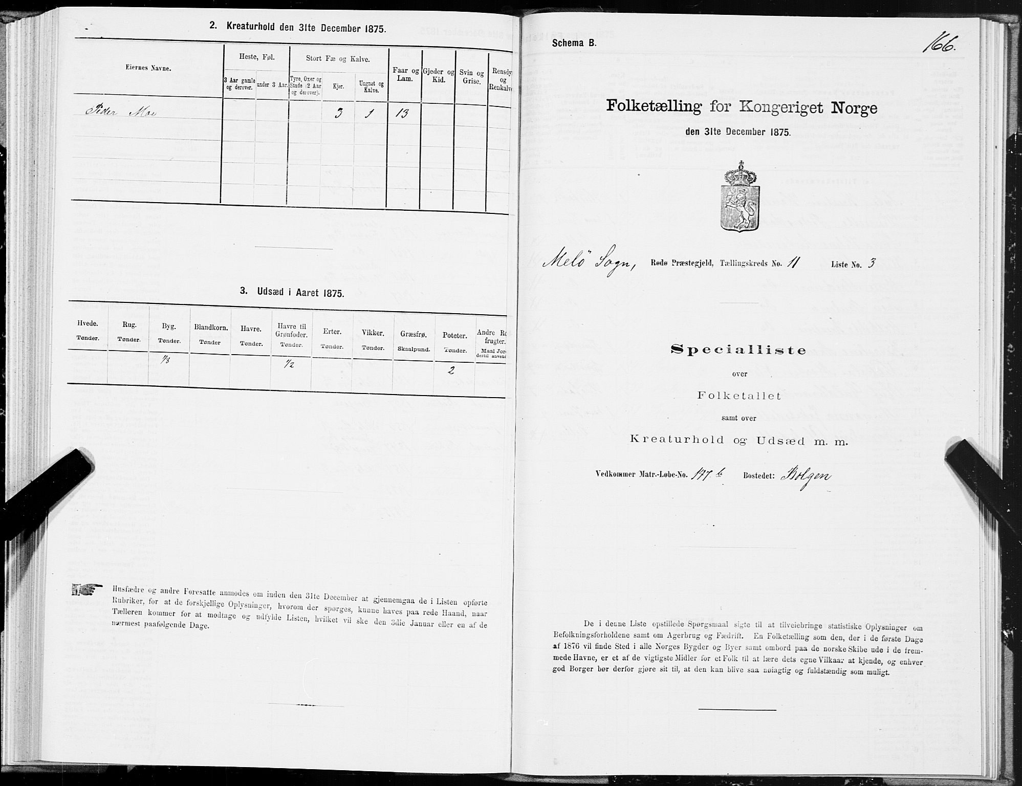 SAT, 1875 census for 1836P Rødøy, 1875, p. 5166