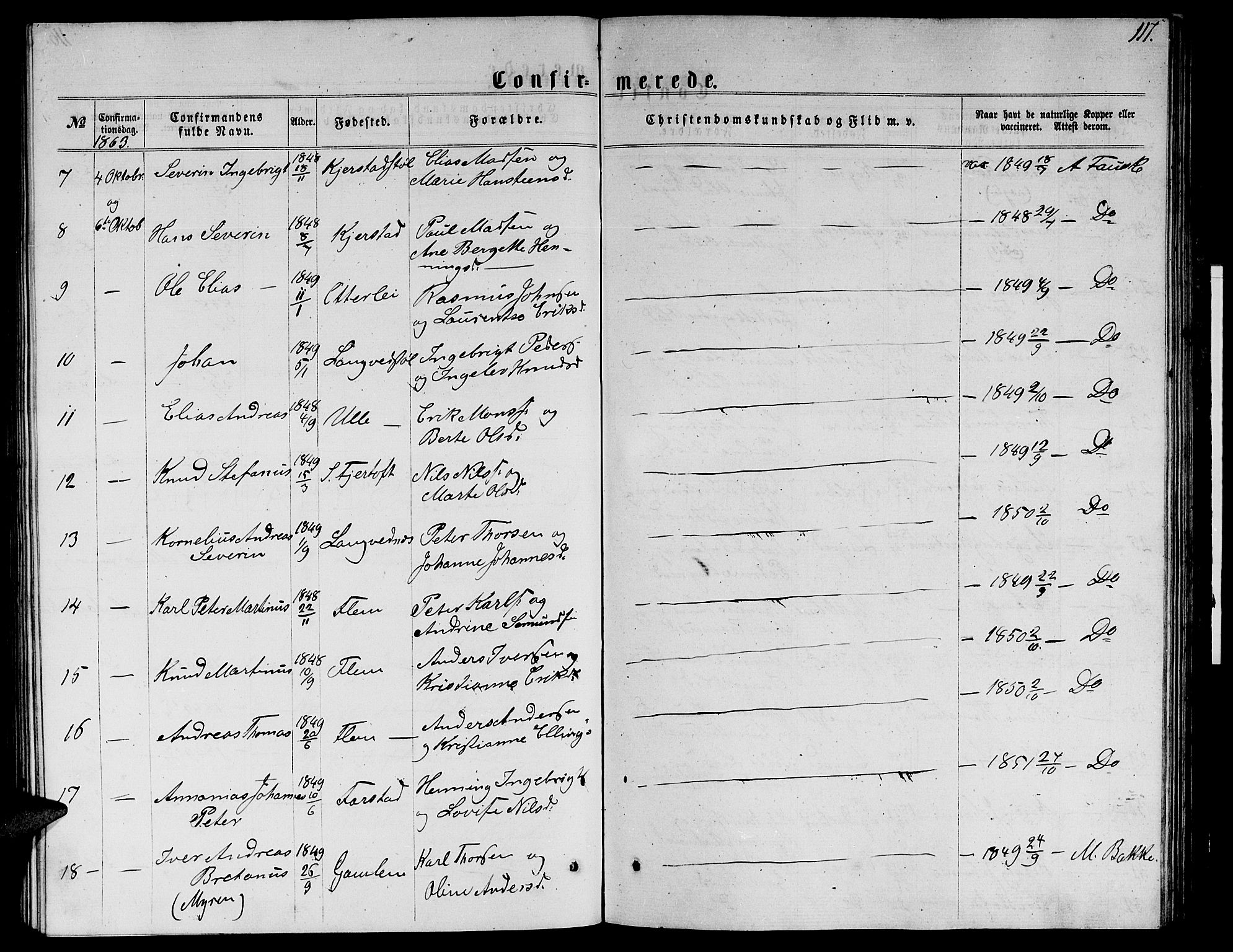 Ministerialprotokoller, klokkerbøker og fødselsregistre - Møre og Romsdal, SAT/A-1454/536/L0508: Parish register (copy) no. 536C03, 1860-1870, p. 117