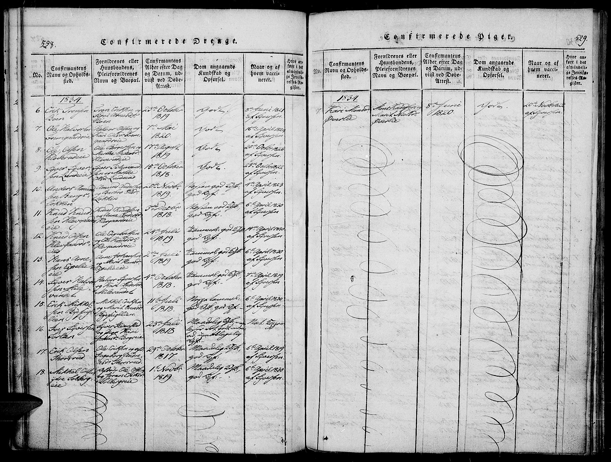 Sør-Aurdal prestekontor, SAH/PREST-128/H/Ha/Haa/L0003: Parish register (official) no. 3, 1825-1840, p. 528-529