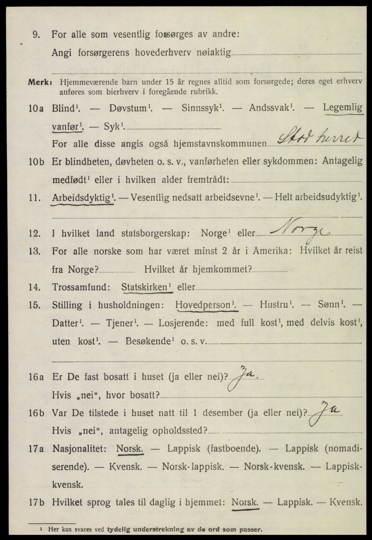 SAT, 1920 census for Stod, 1920, p. 427