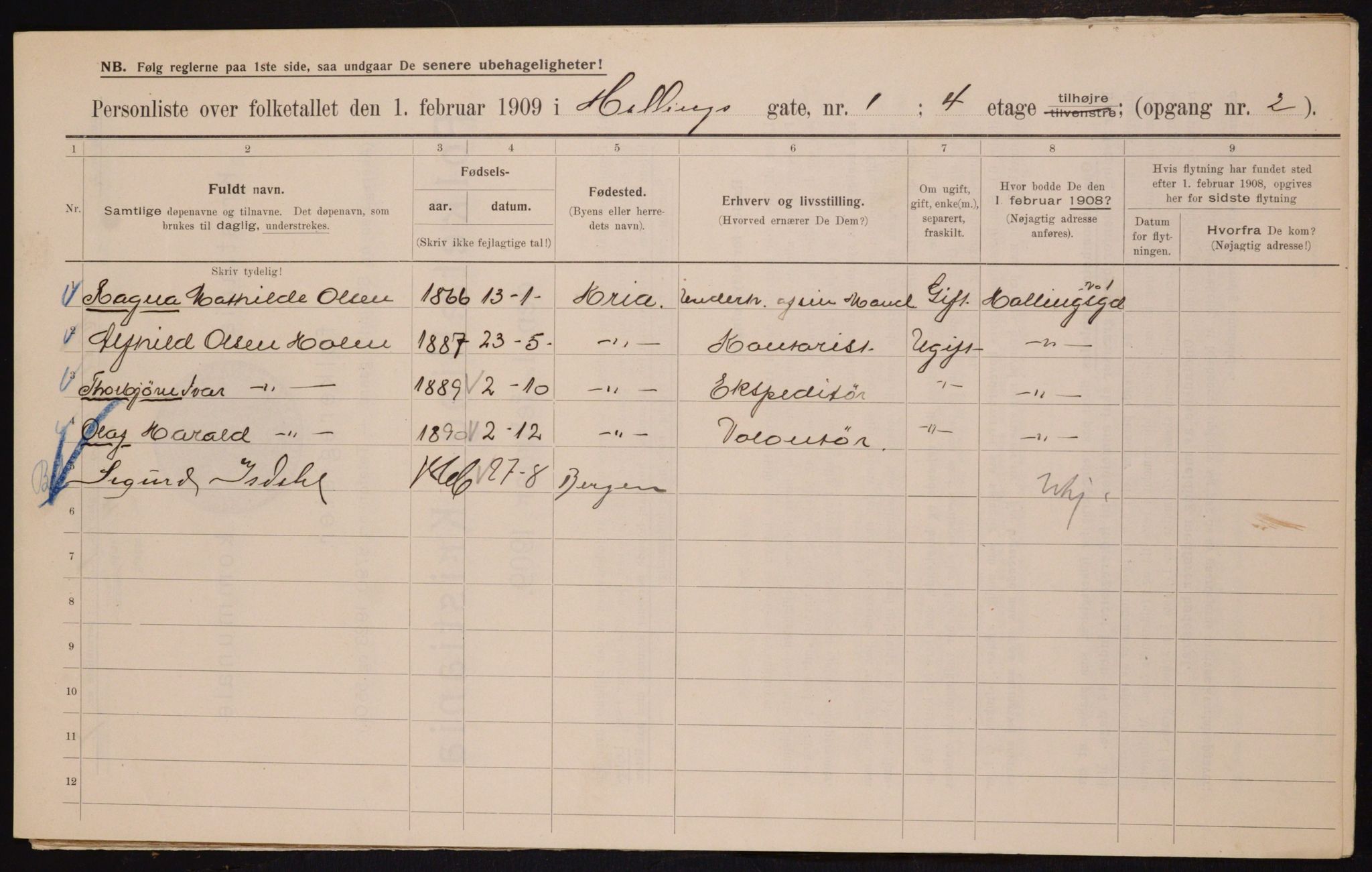 OBA, Municipal Census 1909 for Kristiania, 1909, p. 30906