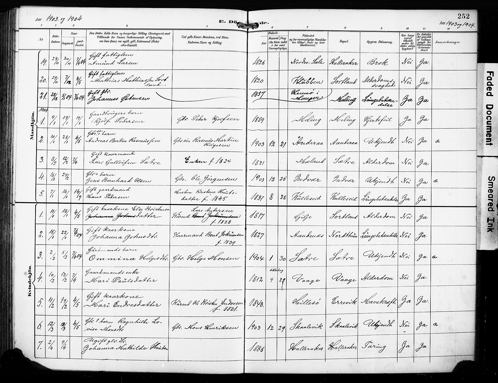 Finnås sokneprestembete, SAB/A-99925/H/Ha/Haa/Haac/L0002: Parish register (official) no. C 2, 1895-1904, p. 252