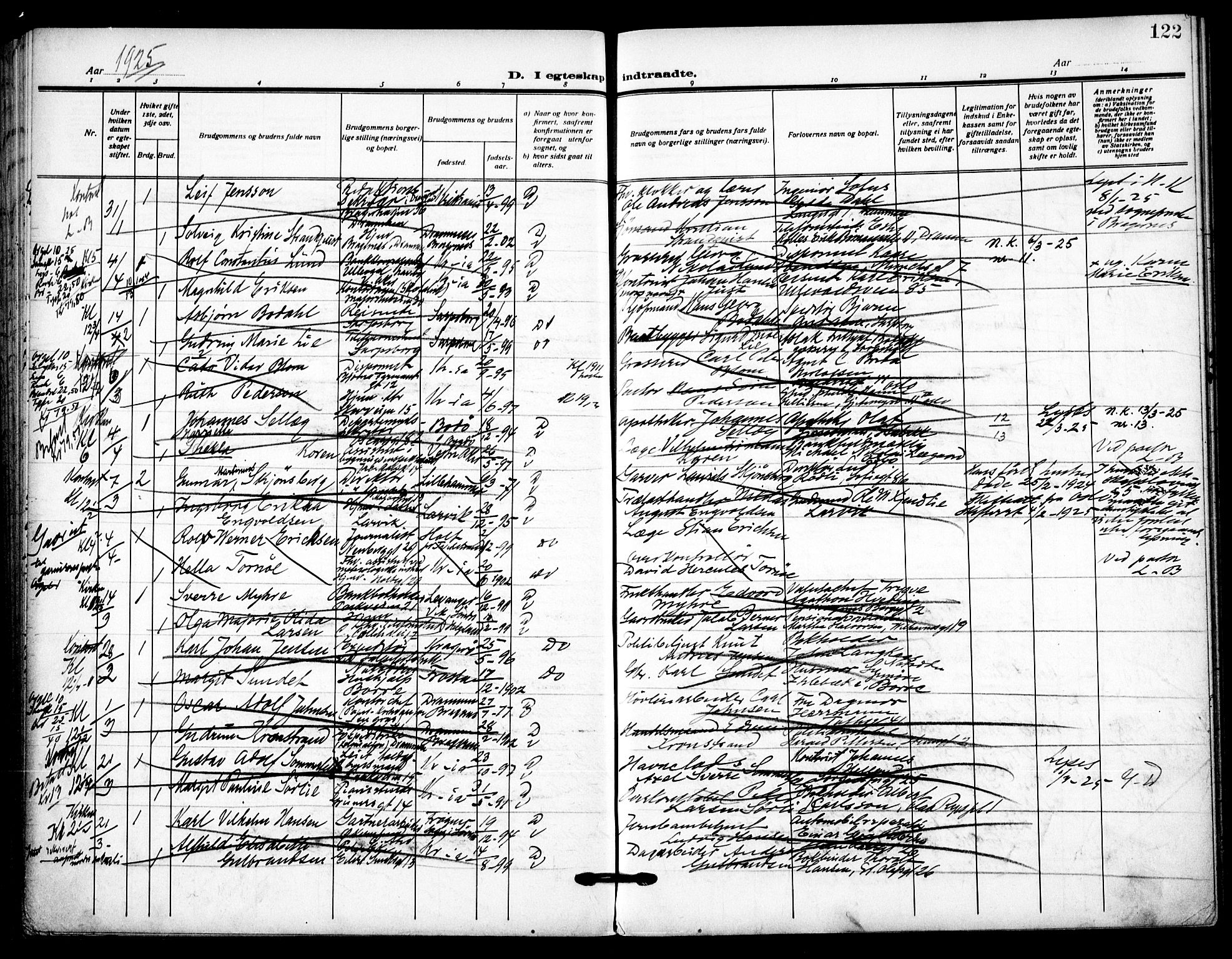 Uranienborg prestekontor Kirkebøker, SAO/A-10877/H/Ha/L0005: Banns register no. I 5, 1915-1928, p. 122