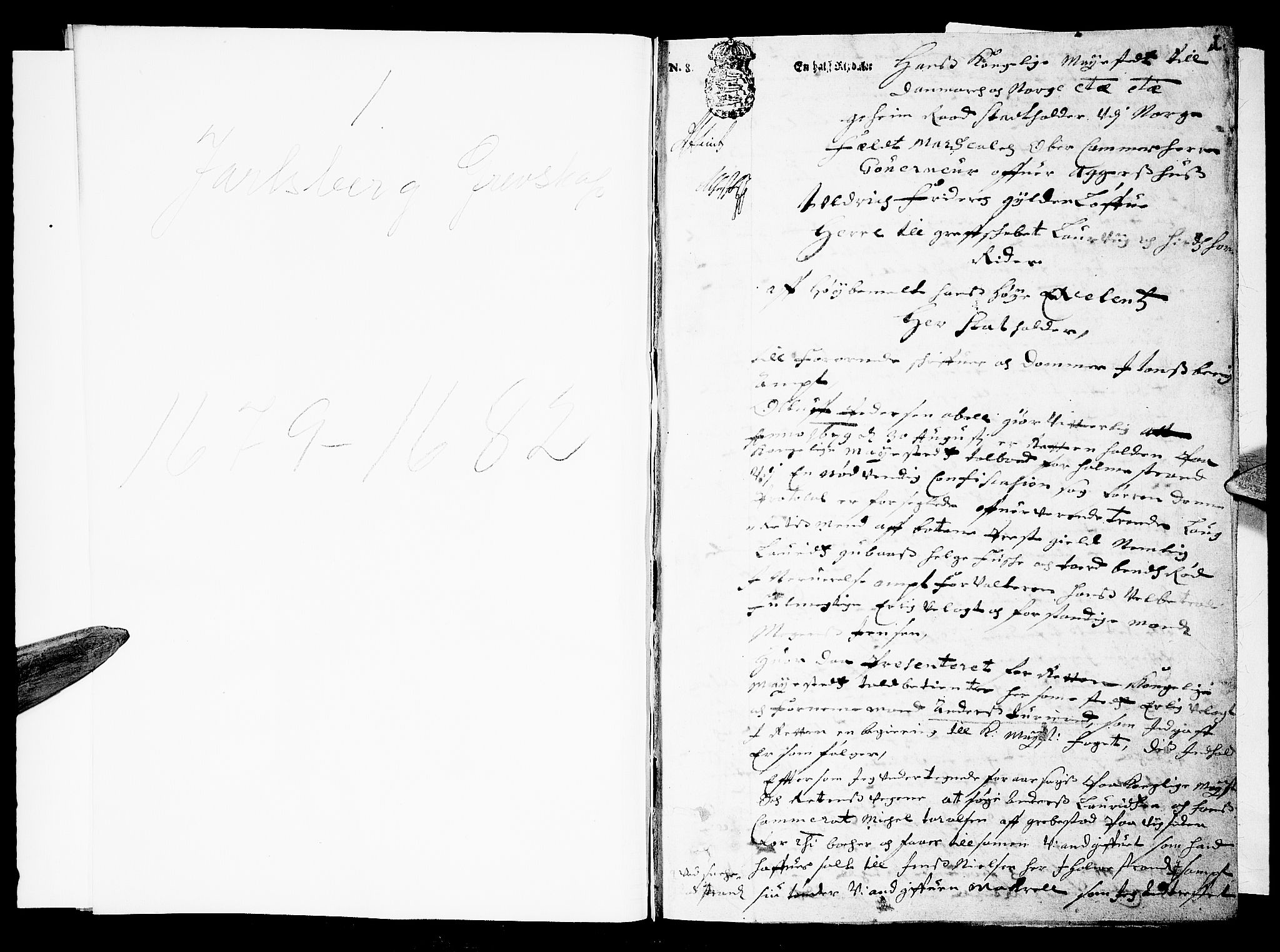 Jarlsberg-sorenskriveriene, SAKO/A-79/F/Fa/L0020: Tingbok, 1679-1682, p. 1