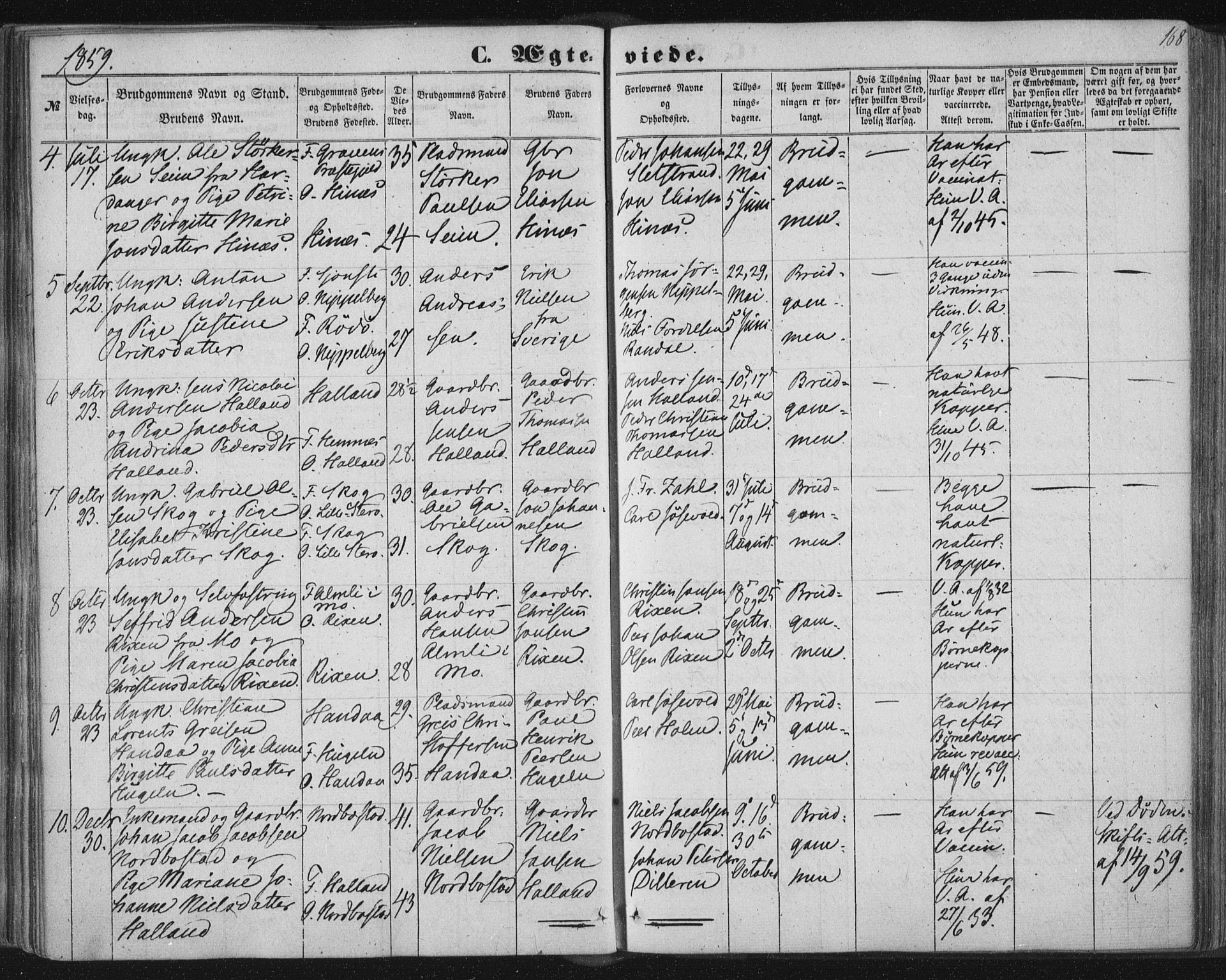 Ministerialprotokoller, klokkerbøker og fødselsregistre - Nordland, AV/SAT-A-1459/838/L0550: Parish register (official) no. 838A08, 1855-1865, p. 168