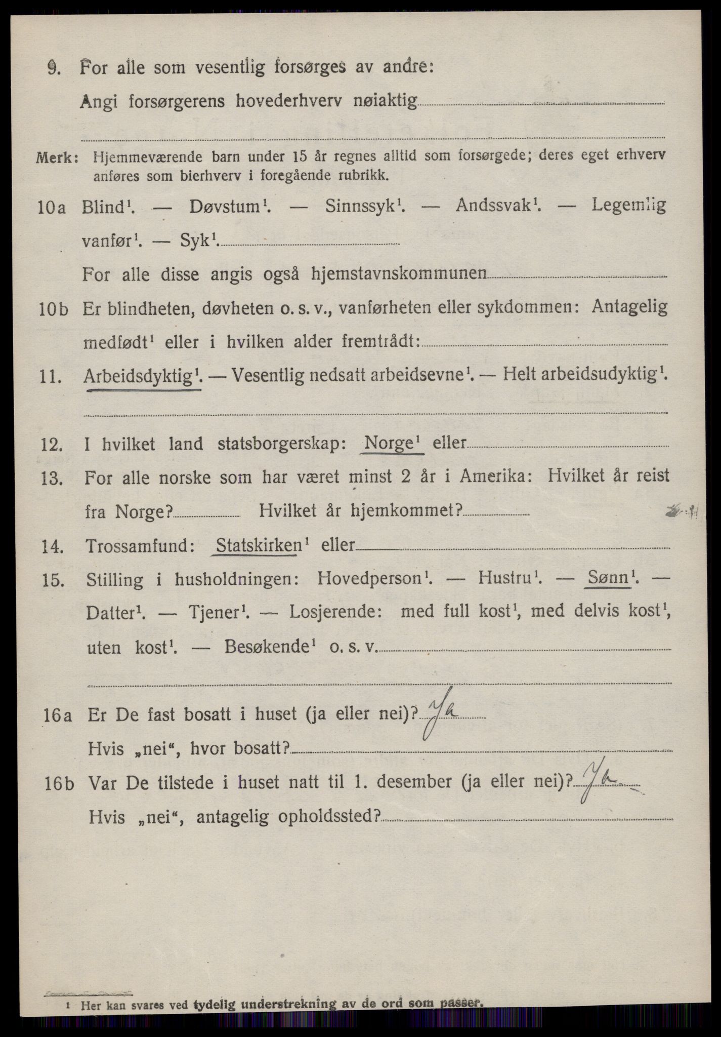 SAT, 1920 census for Vestnes, 1920, p. 5138