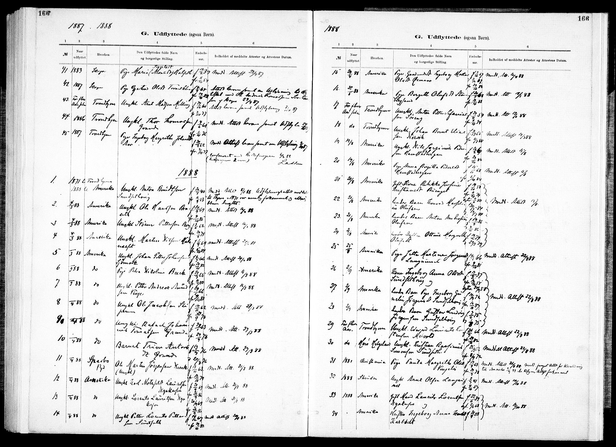 Ministerialprotokoller, klokkerbøker og fødselsregistre - Nord-Trøndelag, SAT/A-1458/733/L0325: Parish register (official) no. 733A04, 1884-1908, p. 166