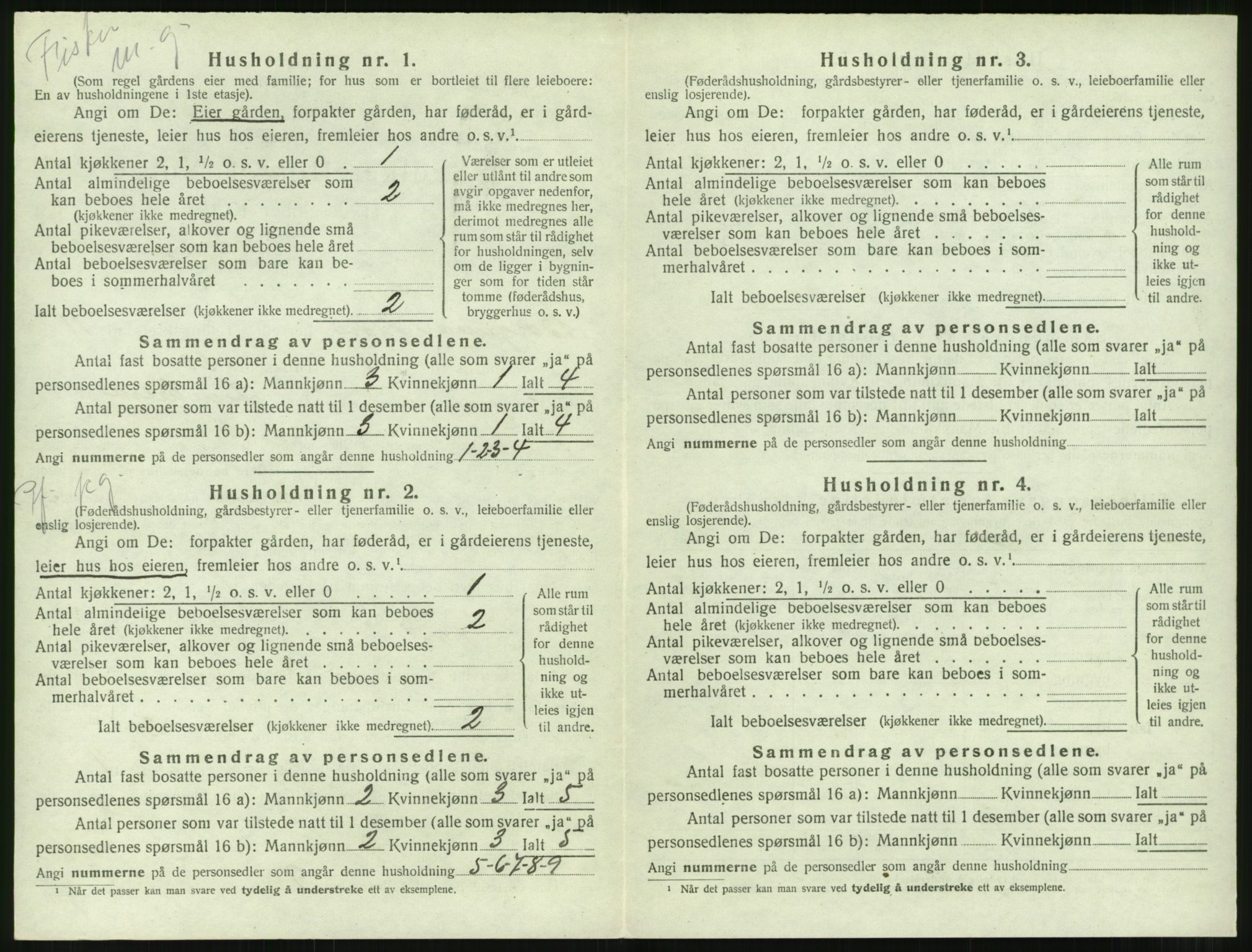 SAT, 1920 census for Borgund, 1920, p. 1123