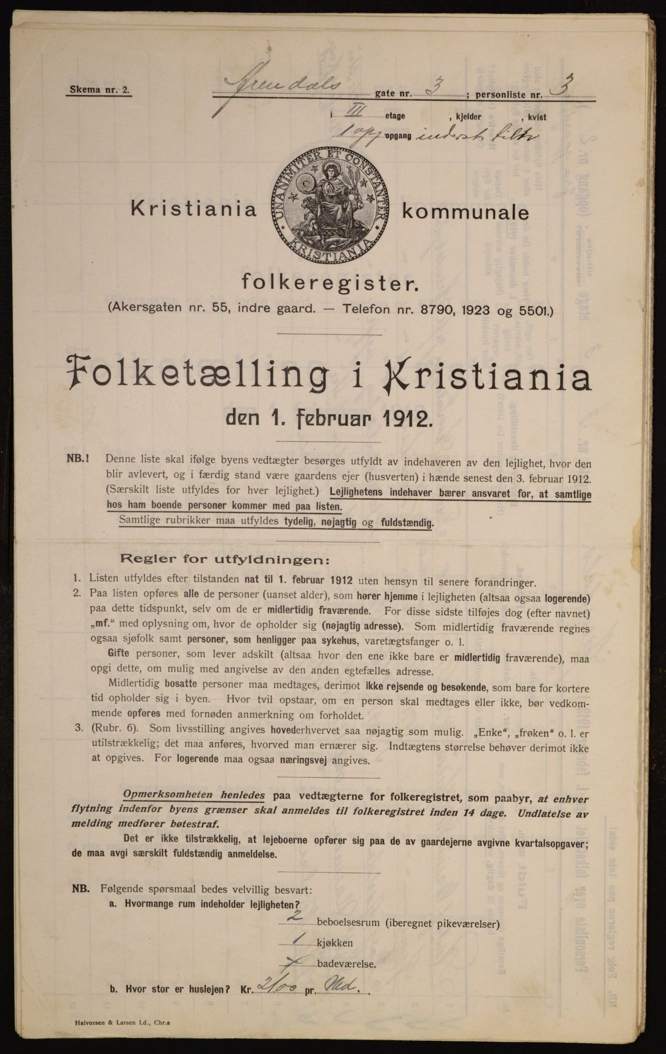 OBA, Municipal Census 1912 for Kristiania, 1912, p. 1897