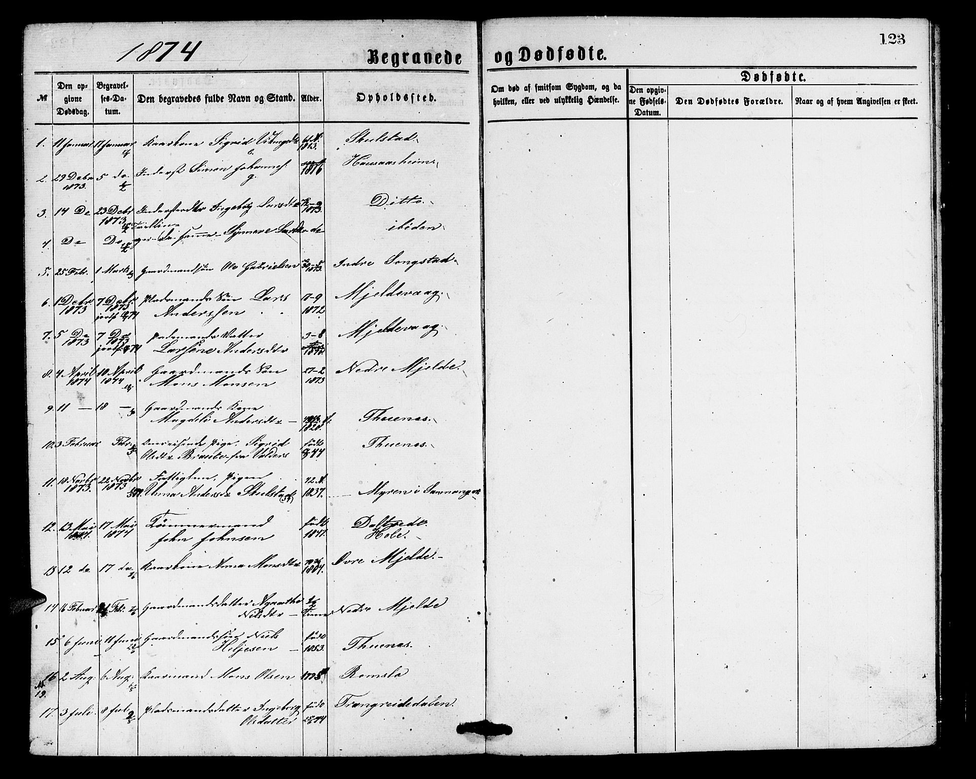Haus sokneprestembete, SAB/A-75601/H/Hab: Parish register (copy) no. B 1, 1869-1878, p. 123