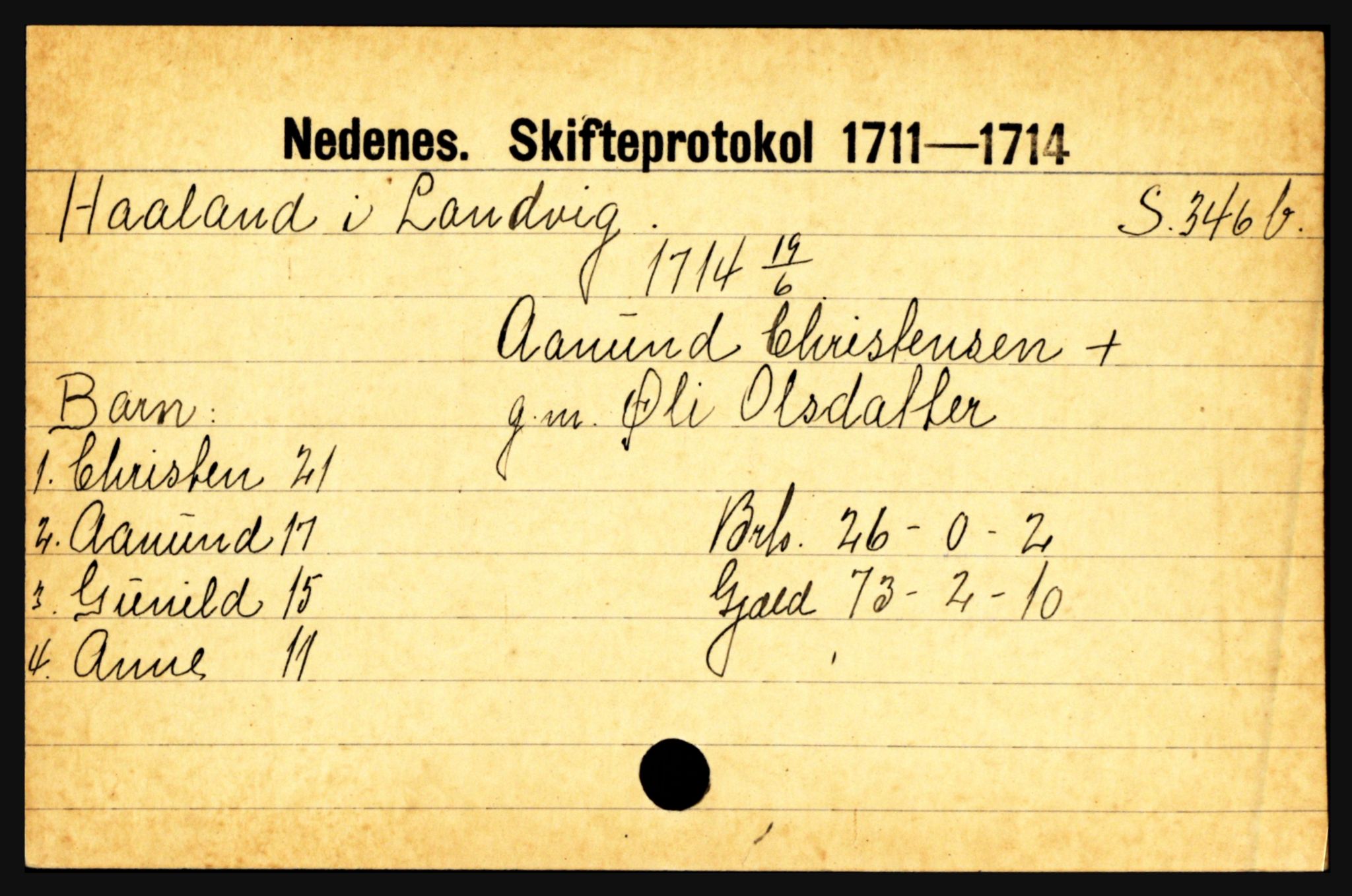 Nedenes sorenskriveri før 1824, AV/SAK-1221-0007/H, p. 13815