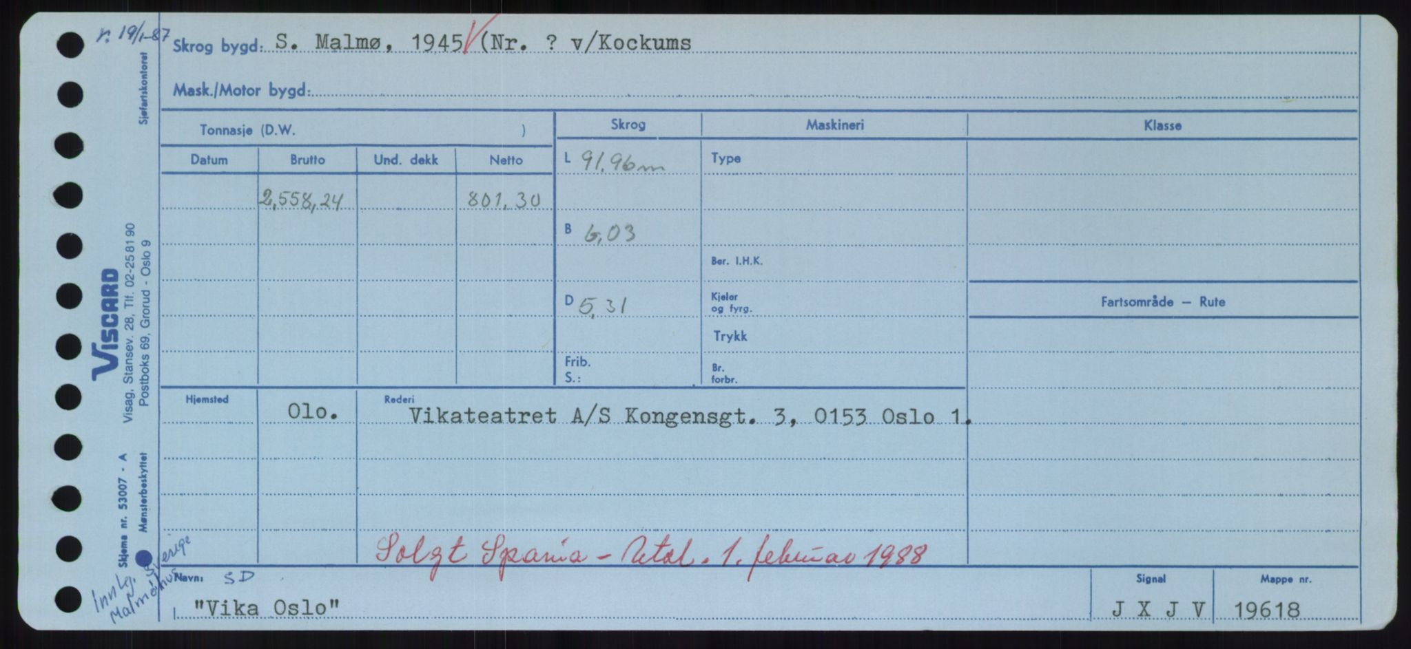 Sjøfartsdirektoratet med forløpere, Skipsmålingen, RA/S-1627/H/Hd/L0041: Fartøy, Vi-Ås, p. 95