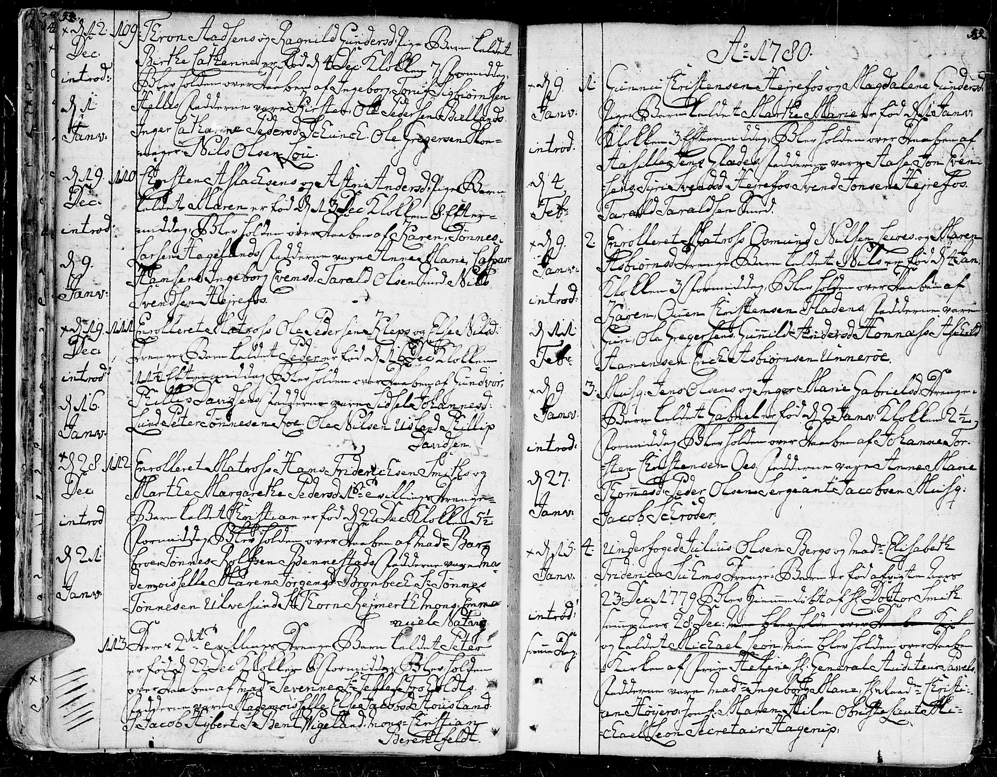 Kristiansand domprosti, AV/SAK-1112-0006/F/Fa/L0003: Parish register (official) no. A 3, 1778-1818, p. 54-55