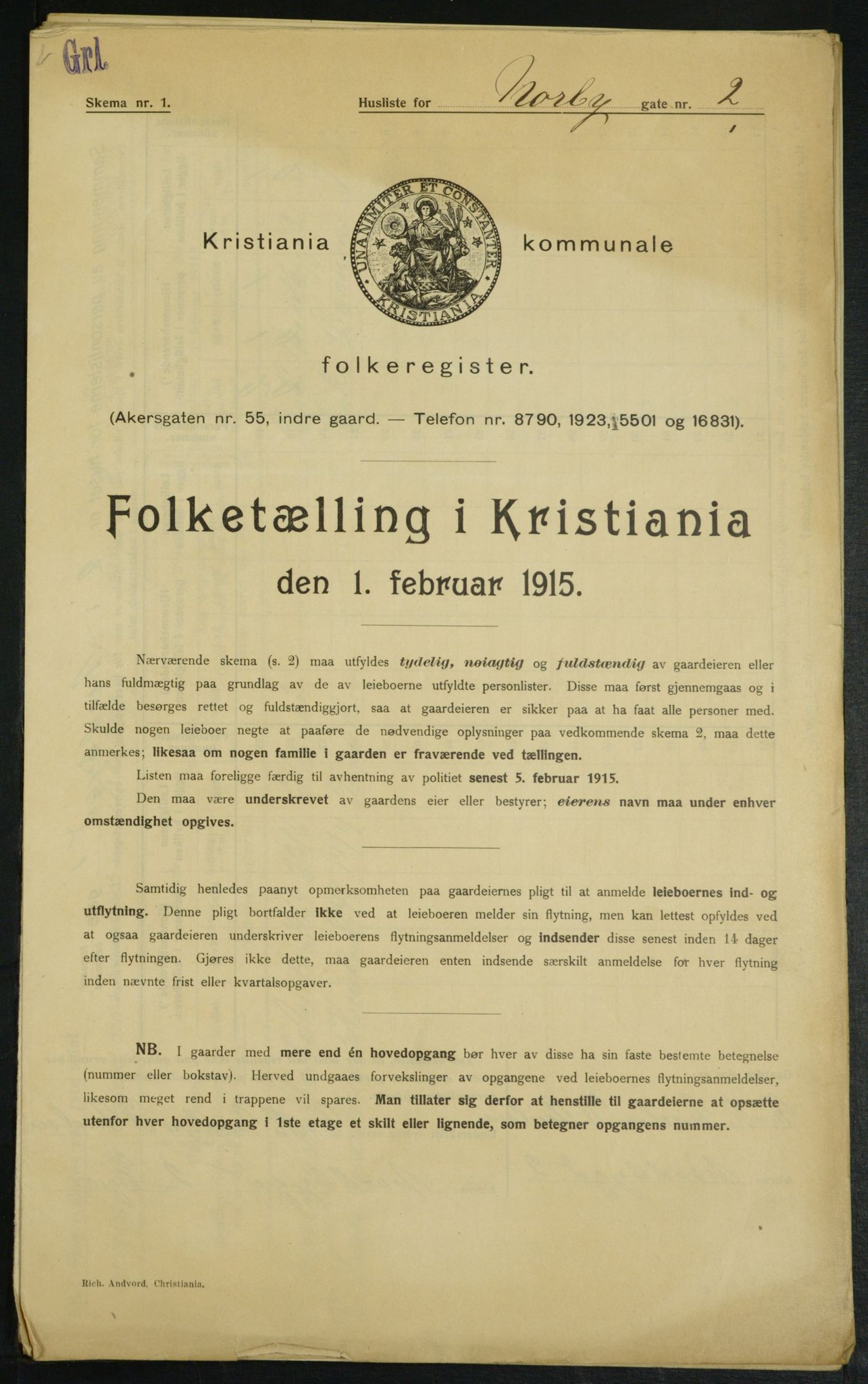 OBA, Municipal Census 1915 for Kristiania, 1915, p. 70891