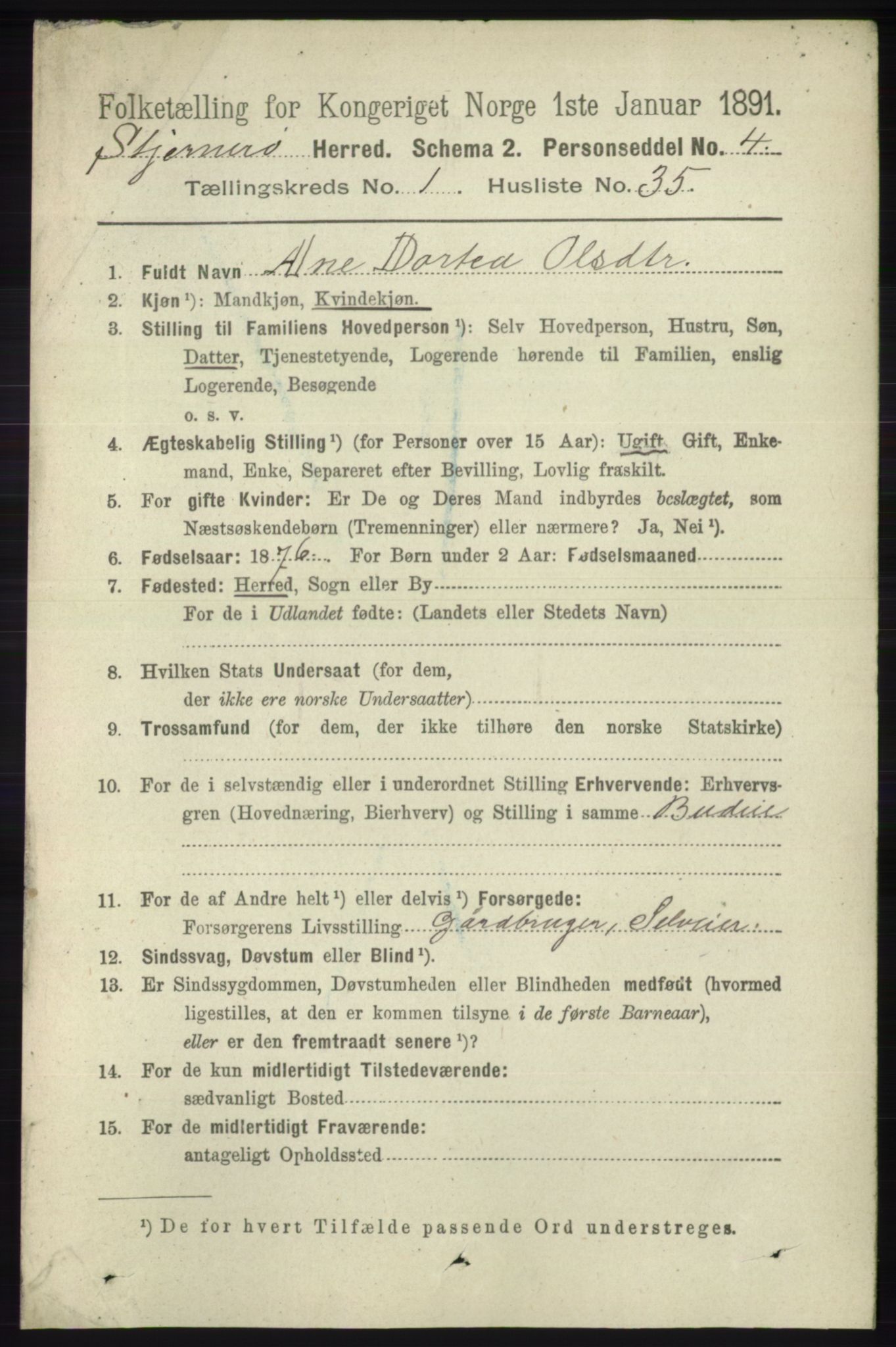 RA, 1891 census for 1140 Sjernarøy, 1891, p. 216