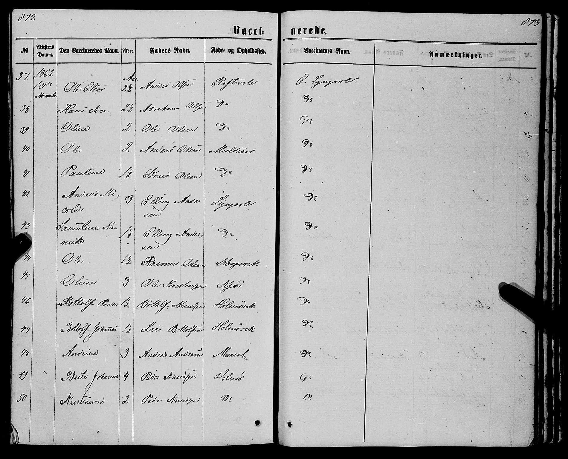 Eid sokneprestembete, AV/SAB-A-82301/H/Haa/Haaa/L0009: Parish register (official) no. A 9, 1861-1868, p. 872-873