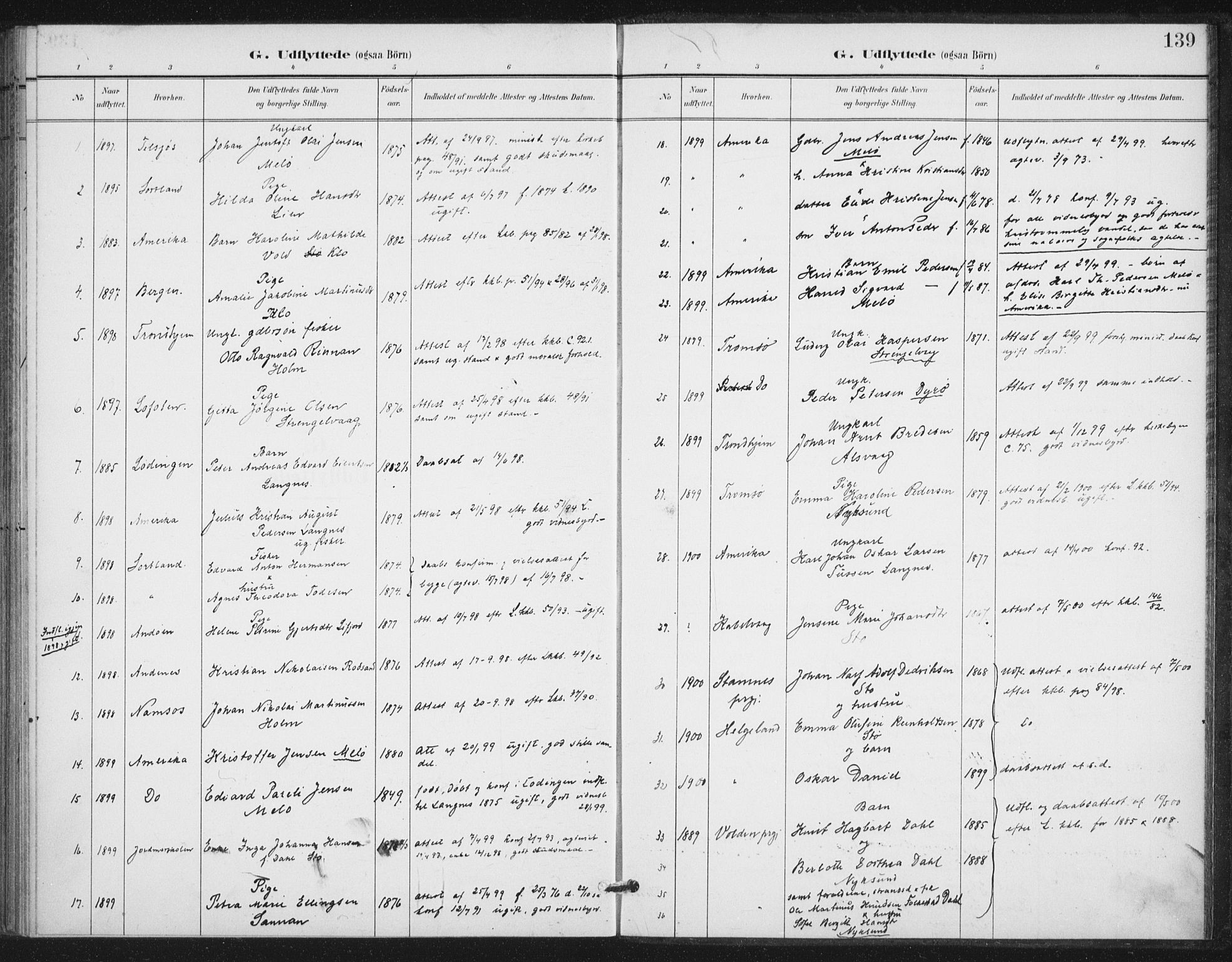 Ministerialprotokoller, klokkerbøker og fødselsregistre - Nordland, AV/SAT-A-1459/894/L1356: Parish register (official) no. 894A02, 1897-1914, p. 139