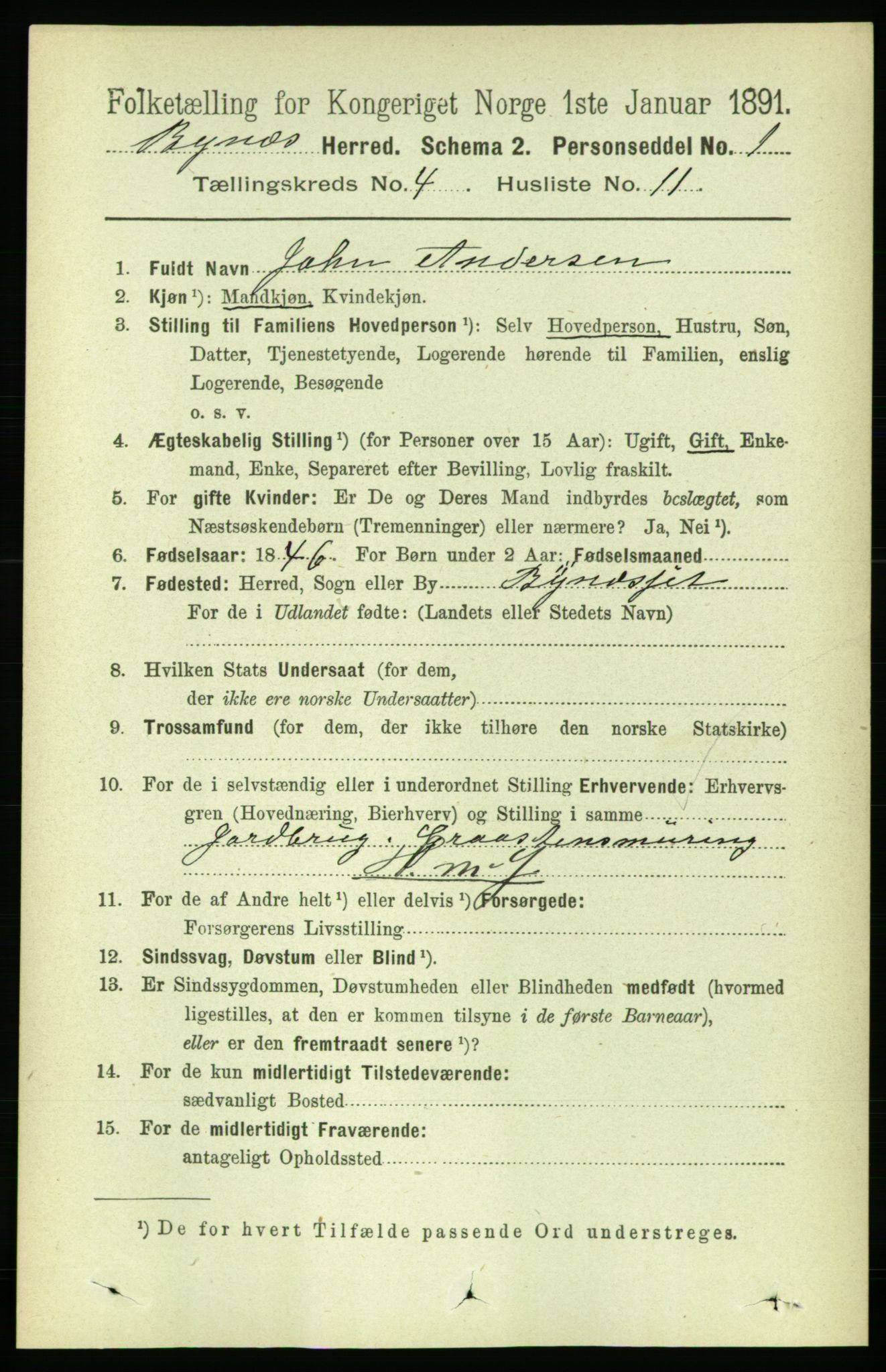 RA, 1891 census for 1655 Byneset, 1891, p. 1636
