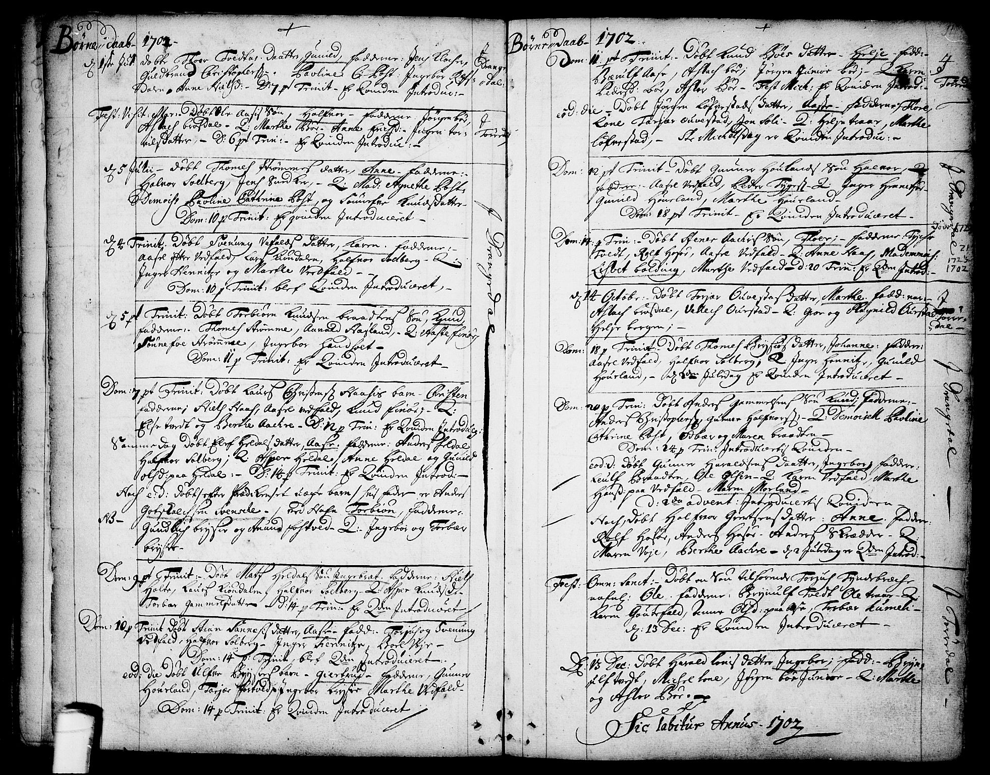 Drangedal kirkebøker, SAKO/A-258/F/Fa/L0001: Parish register (official) no. 1, 1697-1767, p. 11