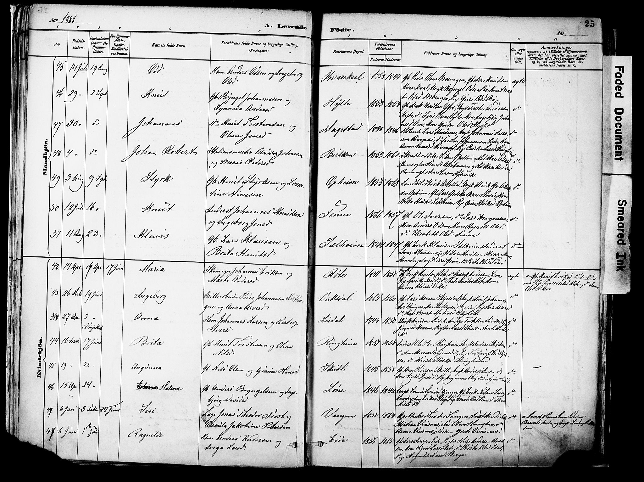 Voss sokneprestembete, SAB/A-79001/H/Haa: Parish register (official) no. A 21, 1887-1903, p. 25