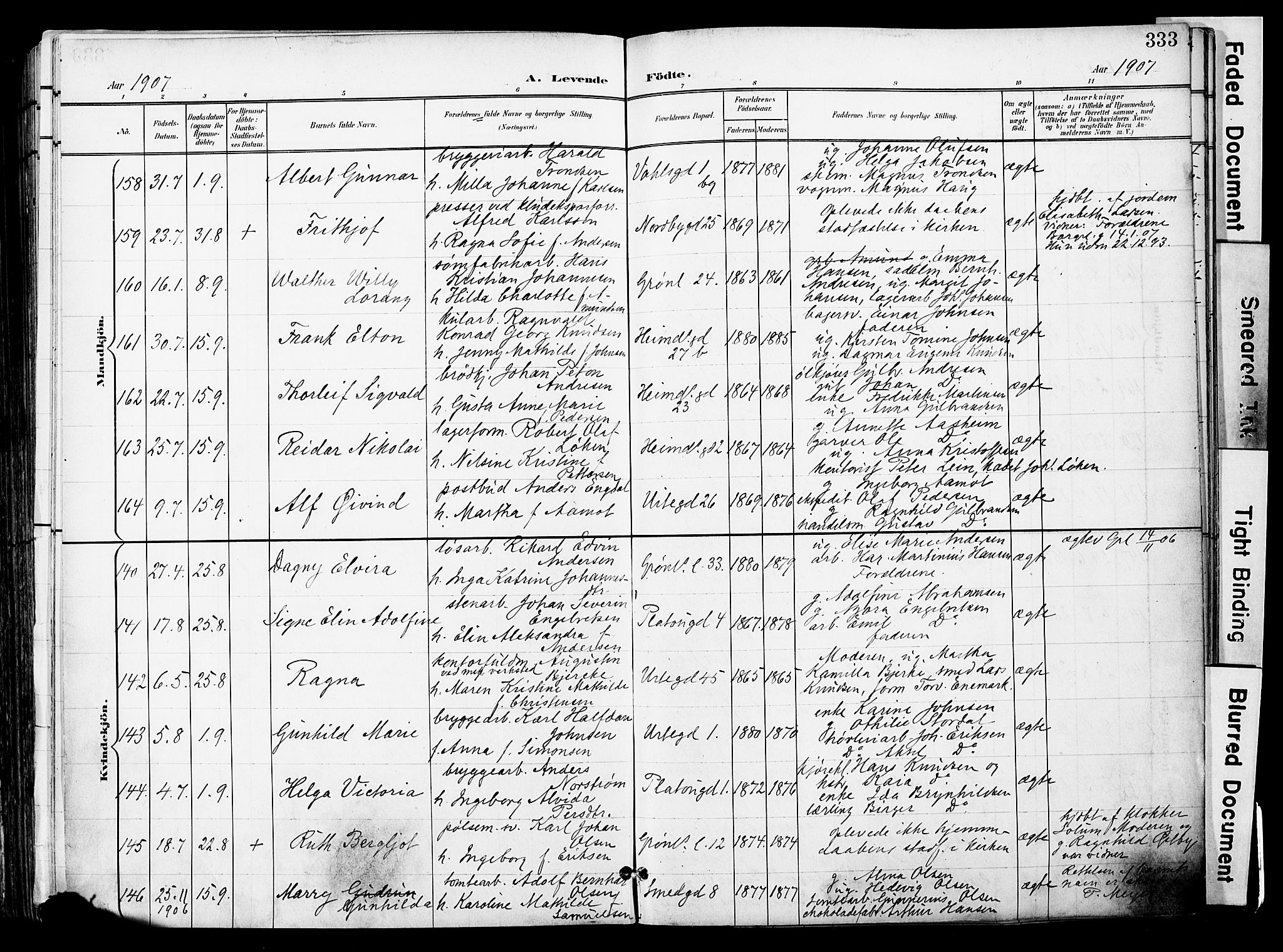 Grønland prestekontor Kirkebøker, SAO/A-10848/F/Fa/L0014: Parish register (official) no. 14, 1900-1911, p. 333