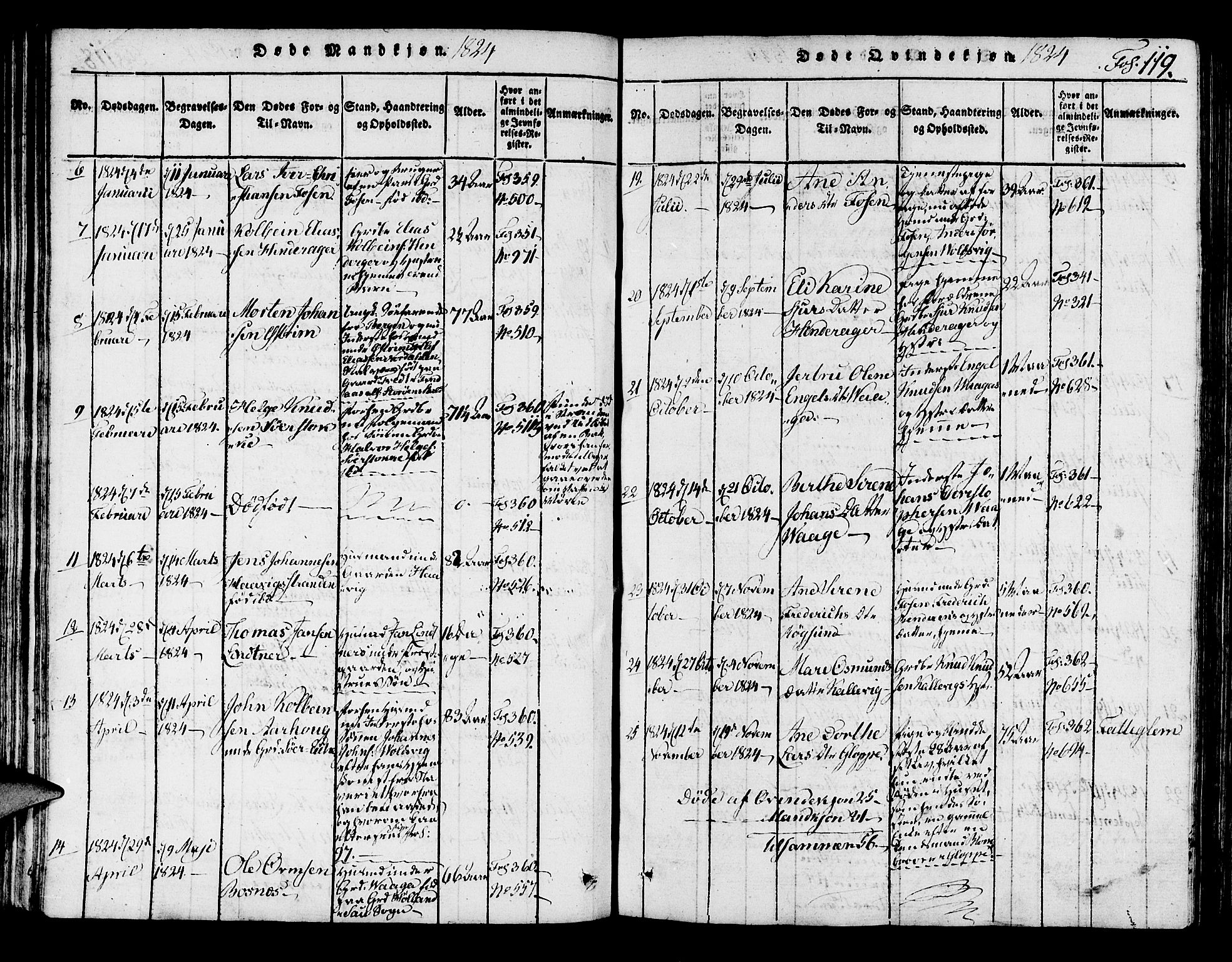 Avaldsnes sokneprestkontor, SAST/A -101851/H/Ha/Haa/L0004: Parish register (official) no. A 4, 1816-1825, p. 119