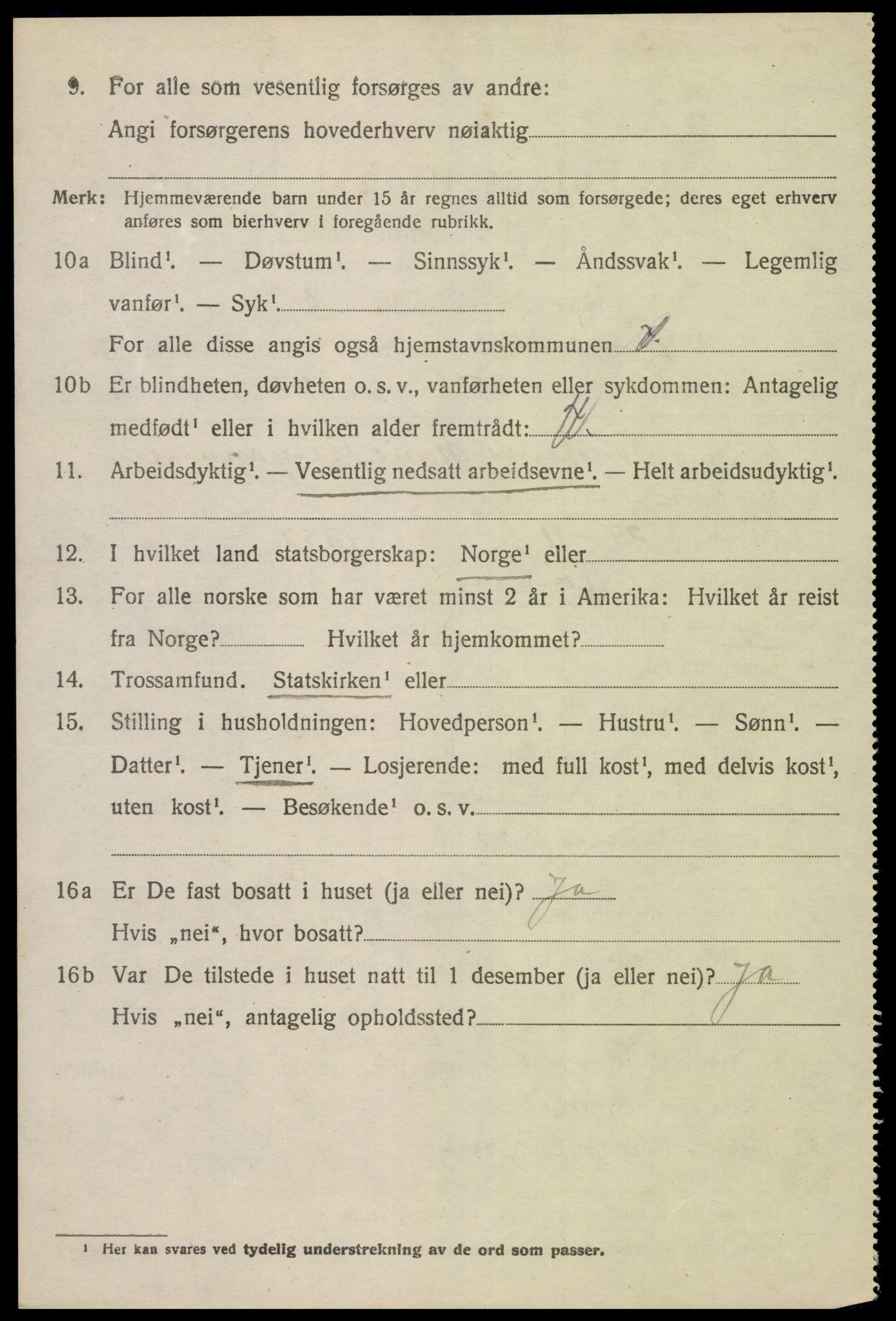 SAK, 1920 census for Vestre Moland, 1920, p. 5490