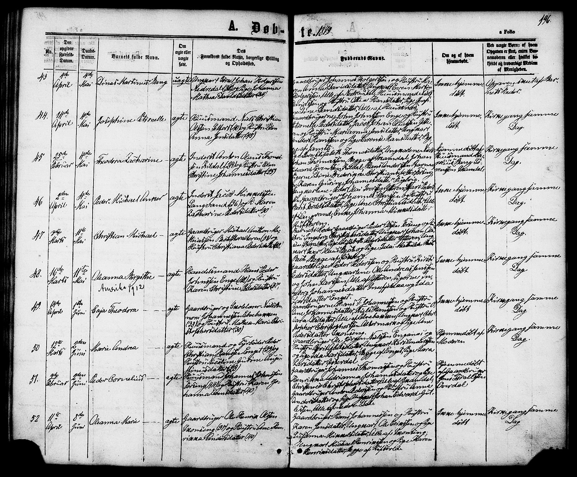 Ministerialprotokoller, klokkerbøker og fødselsregistre - Nordland, SAT/A-1459/827/L0393: Parish register (official) no. 827A05, 1863-1883, p. 196