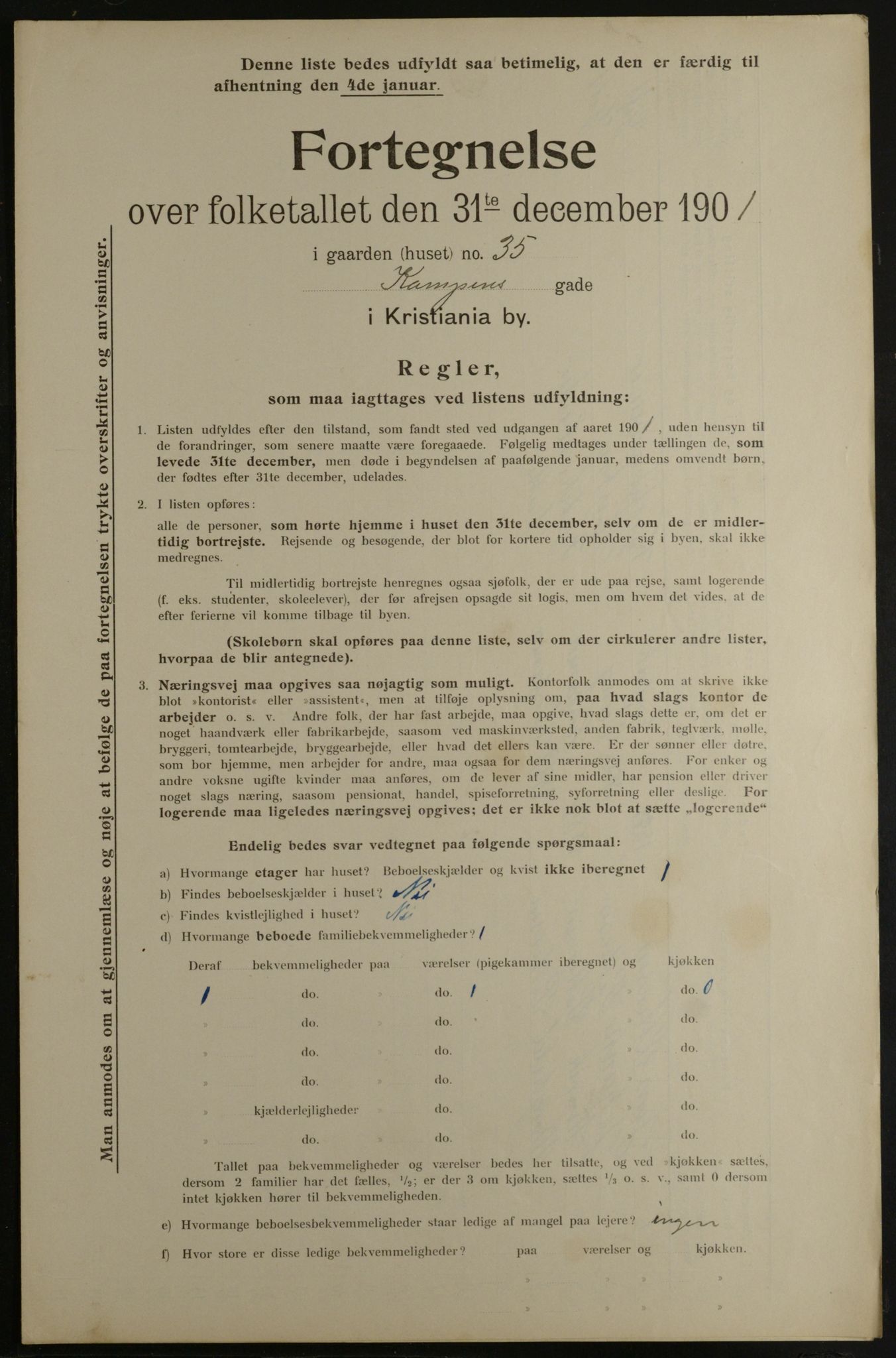 OBA, Municipal Census 1901 for Kristiania, 1901, p. 7495