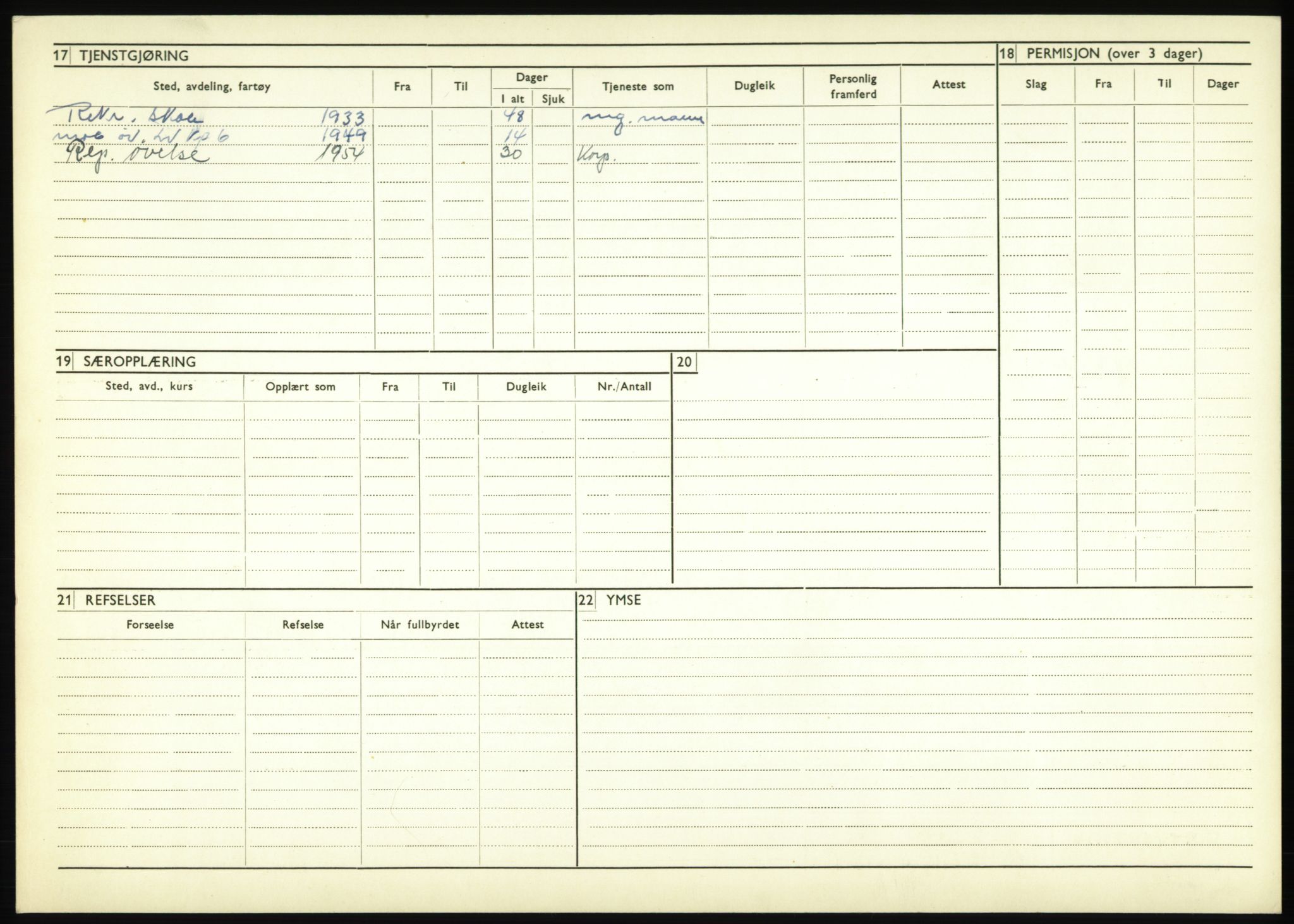 Forsvaret, Troms infanteriregiment nr. 16, AV/RA-RAFA-3146/P/Pa/L0017: Rulleblad for regimentets menige mannskaper, årsklasse 1933, 1933, p. 962