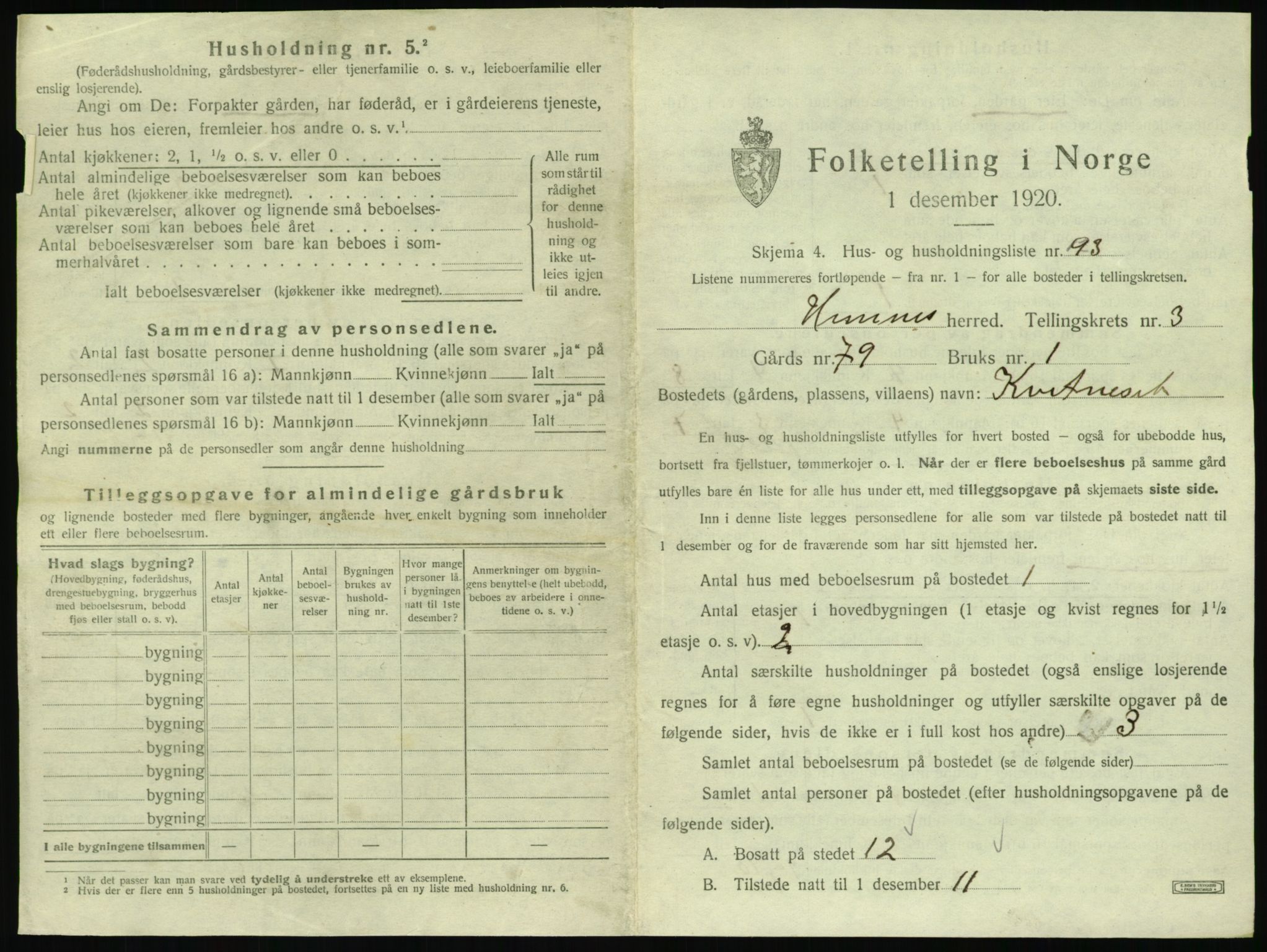 SAT, 1920 census for Hemnes, 1920, p. 796