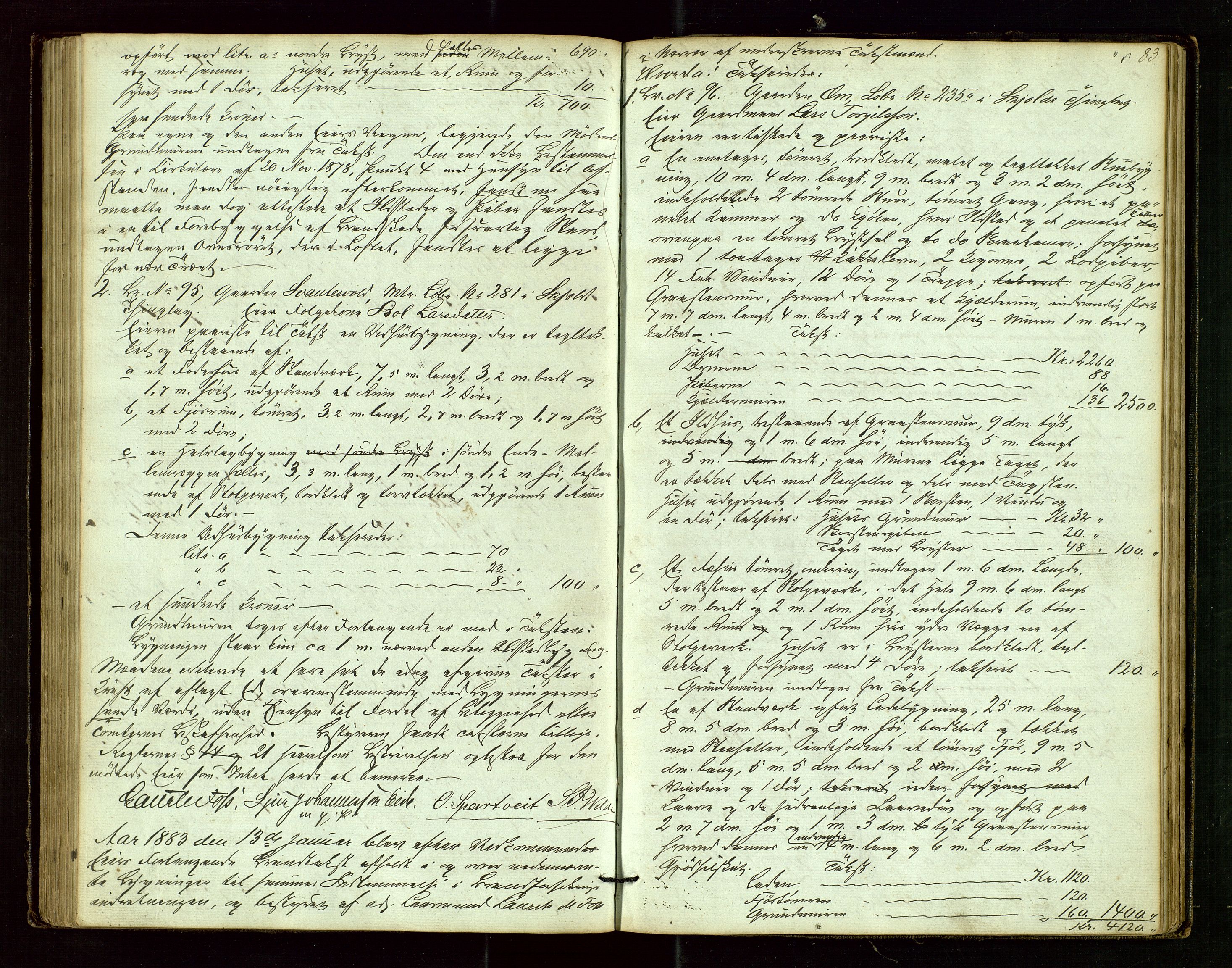 Skjold lensmannskontor, AV/SAST-A-100182/Goa/L0001: "Brandtaxations-Protocol for Skjold Thinglaug i Ryfylke", 1853-1890, p. 82b-83a