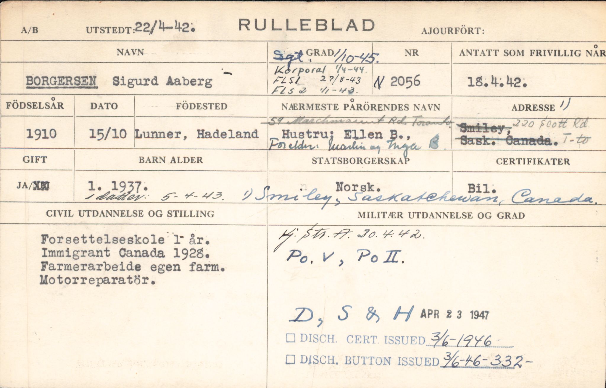 Forsvaret, Forsvarets overkommando/Luftforsvarsstaben, RA/RAFA-4079/P/Pa/L0024: Personellpapirer, 1910, p. 89