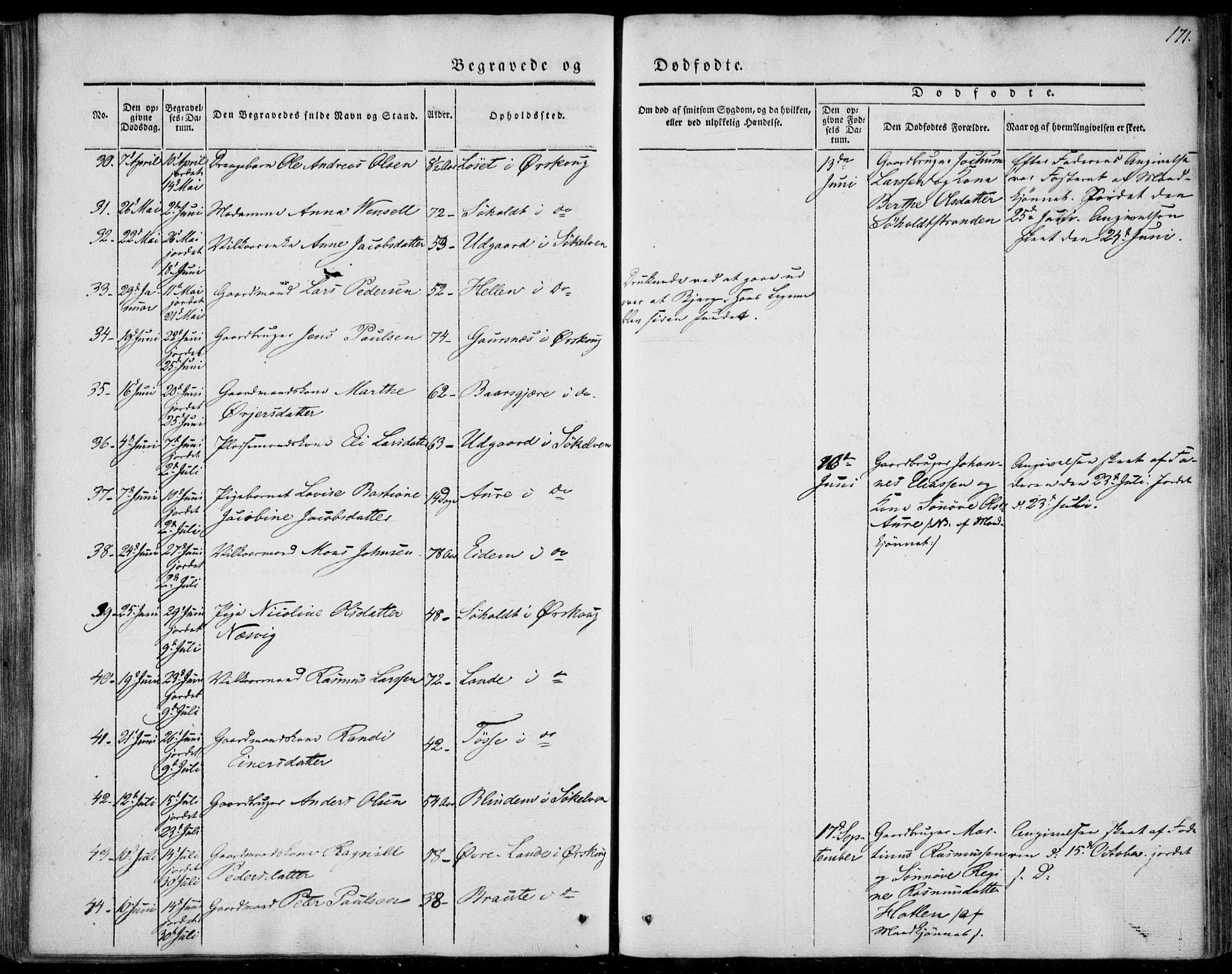 Ministerialprotokoller, klokkerbøker og fødselsregistre - Møre og Romsdal, SAT/A-1454/522/L0312: Parish register (official) no. 522A07, 1843-1851, p. 171