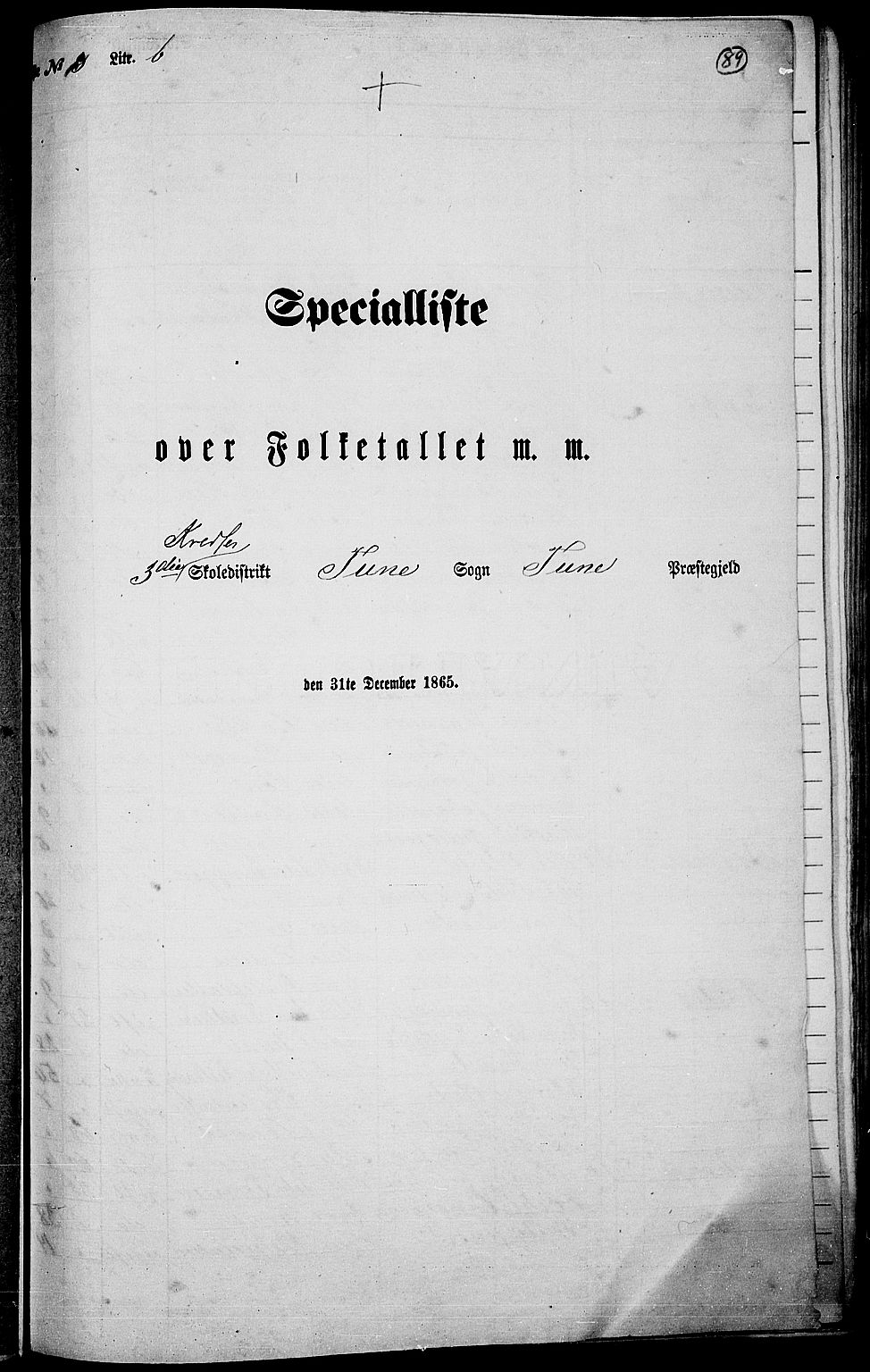 RA, 1865 census for Tune, 1865, p. 82