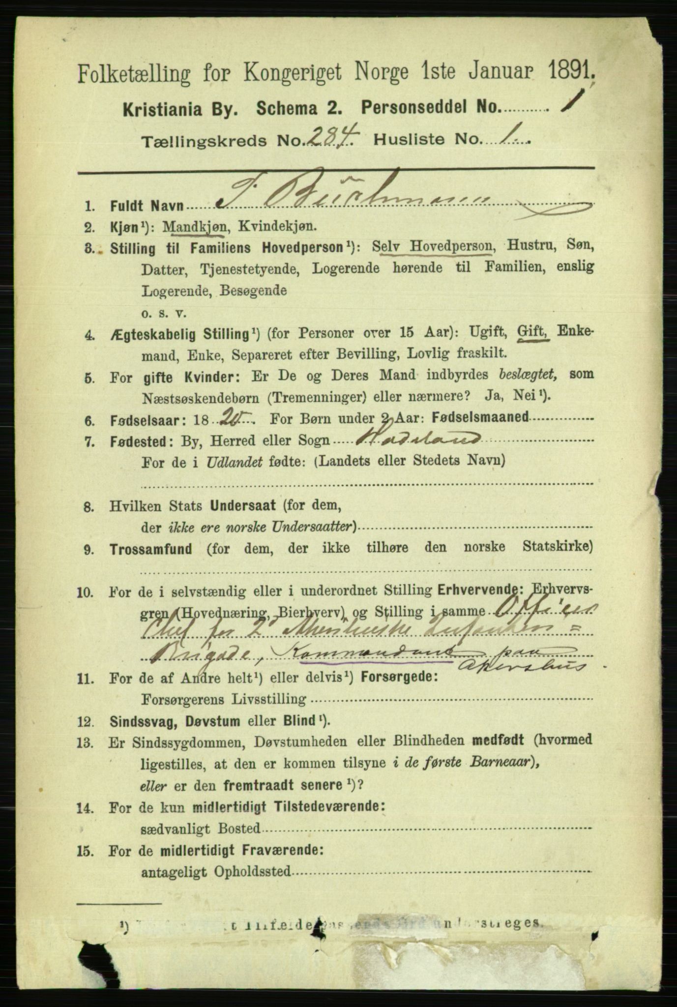 RA, 1891 census for 0301 Kristiania, 1891, p. 173521