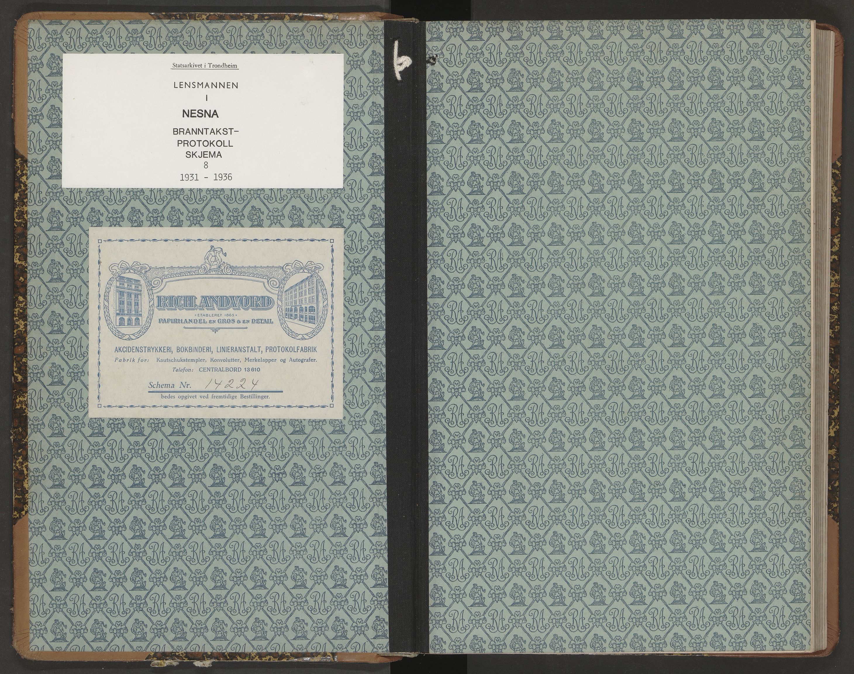 Norges Brannkasse Nesna, SAT/A-5575/Fb/L0008: Branntakstprotokoll, 1931-1936