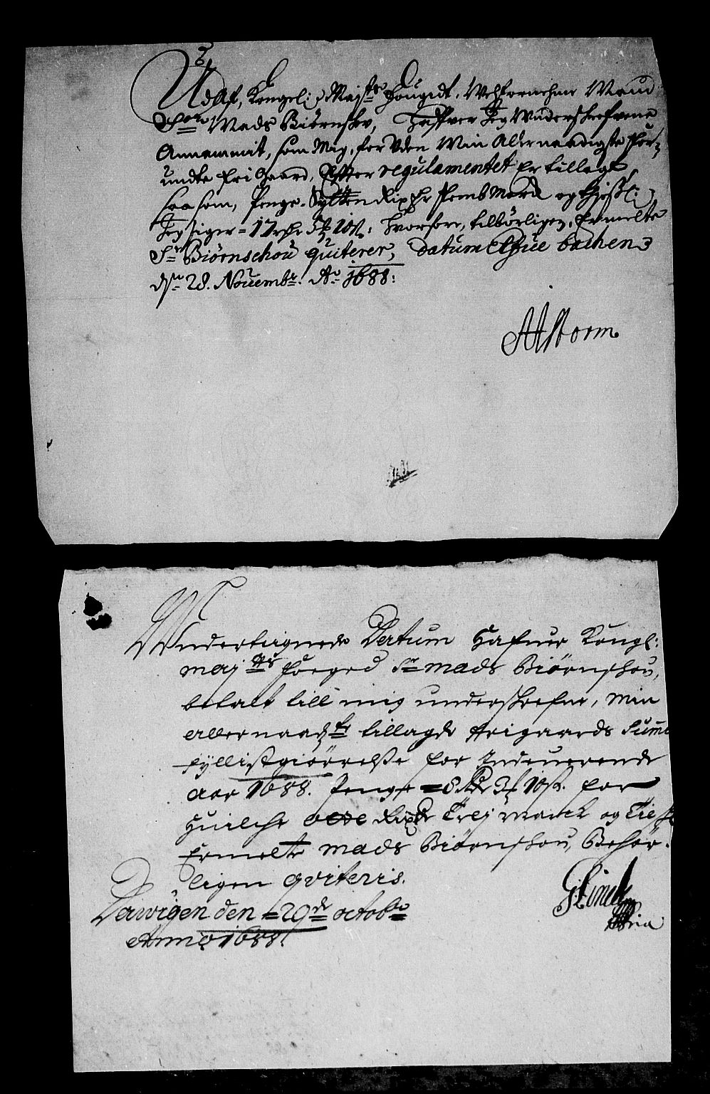 Rentekammeret inntil 1814, Reviderte regnskaper, Stiftamtstueregnskaper, Bergen stiftamt, AV/RA-EA-6043/R/Rc/L0087: Bergen stiftamt, 1688