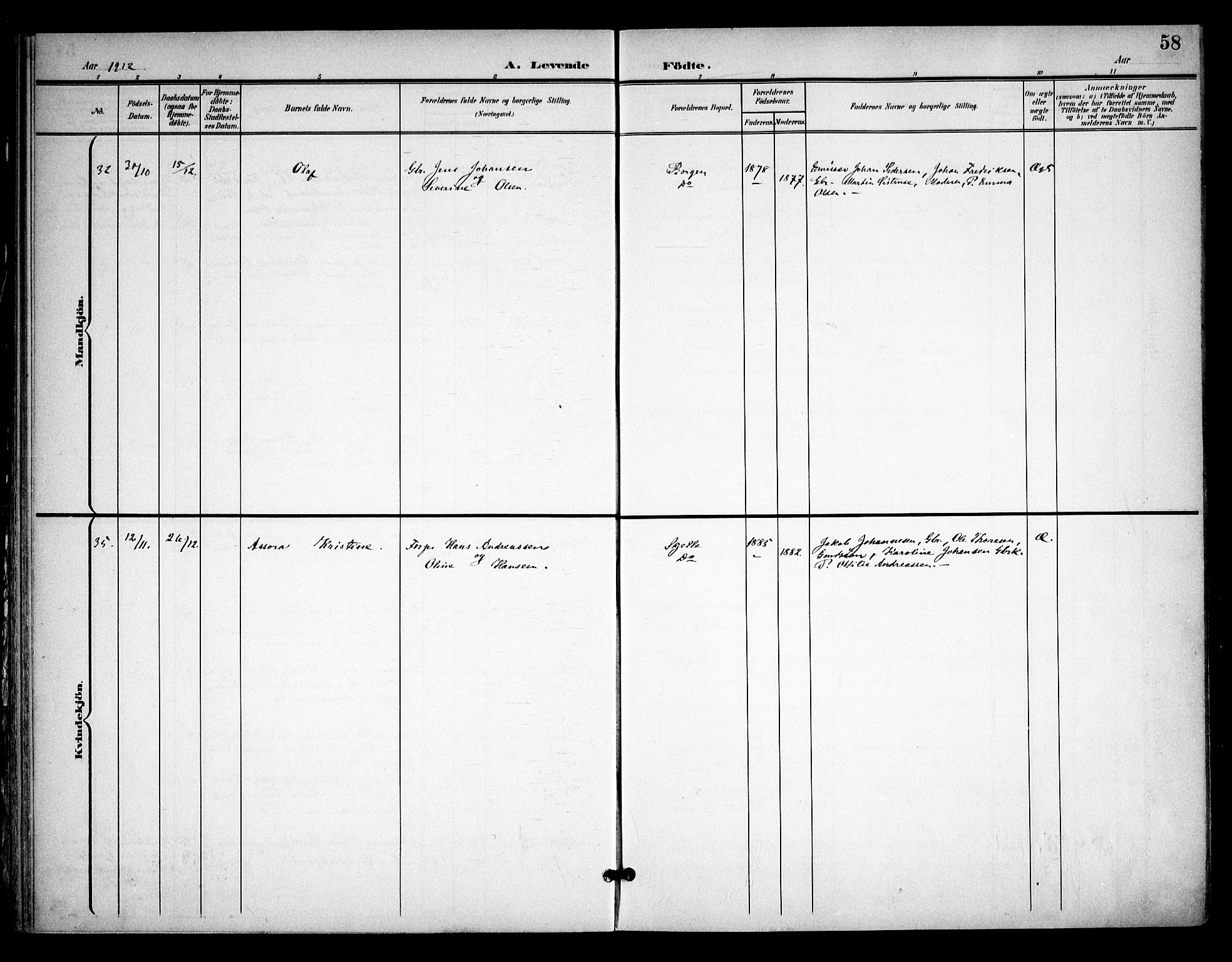 Skiptvet prestekontor Kirkebøker, AV/SAO-A-20009/F/Fa/L0011: Parish register (official) no. 11, 1901-1913, p. 58