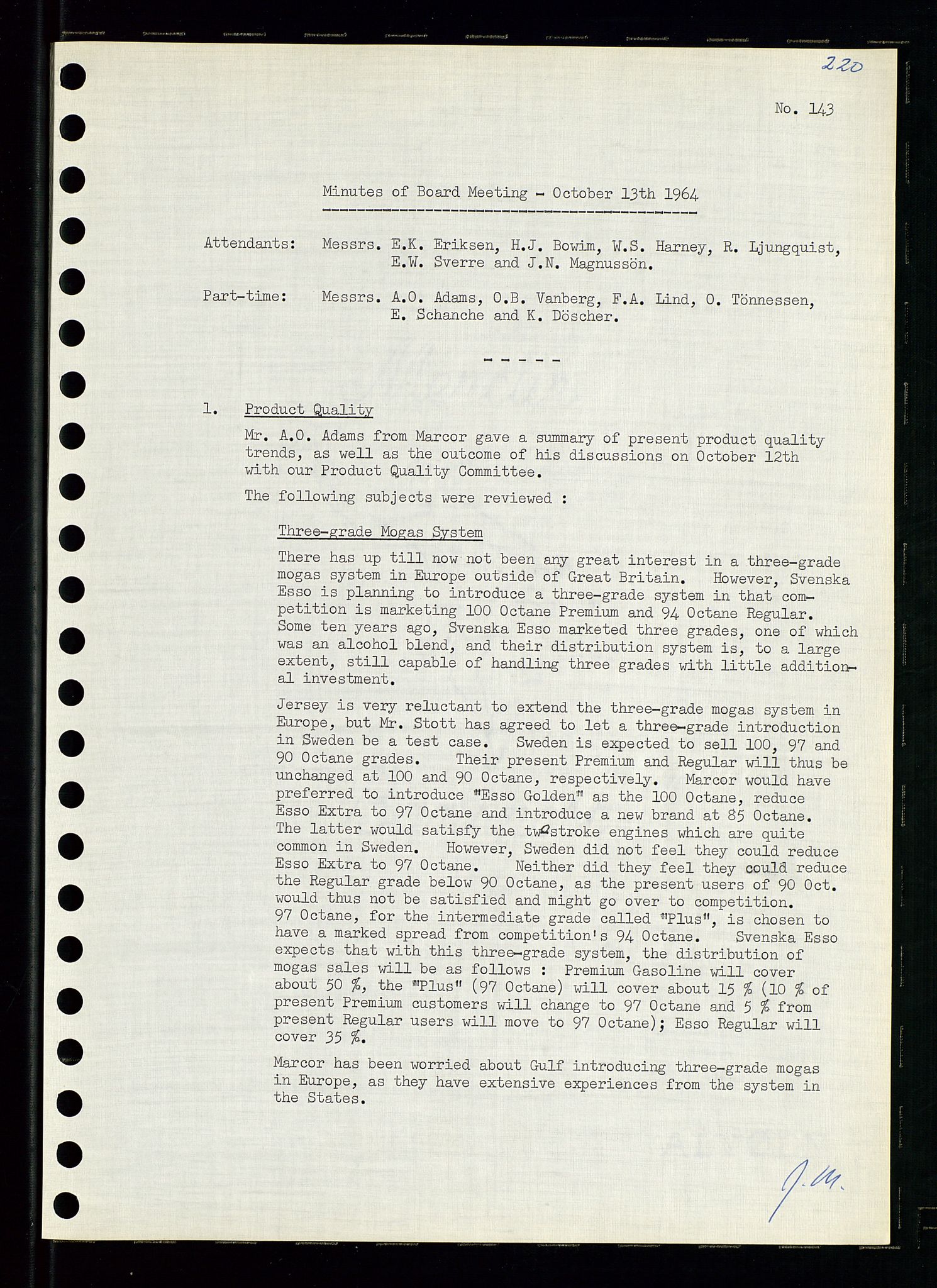 Pa 0982 - Esso Norge A/S, AV/SAST-A-100448/A/Aa/L0001/0004: Den administrerende direksjon Board minutes (styrereferater) / Den administrerende direksjon Board minutes (styrereferater), 1963-1964, p. 37