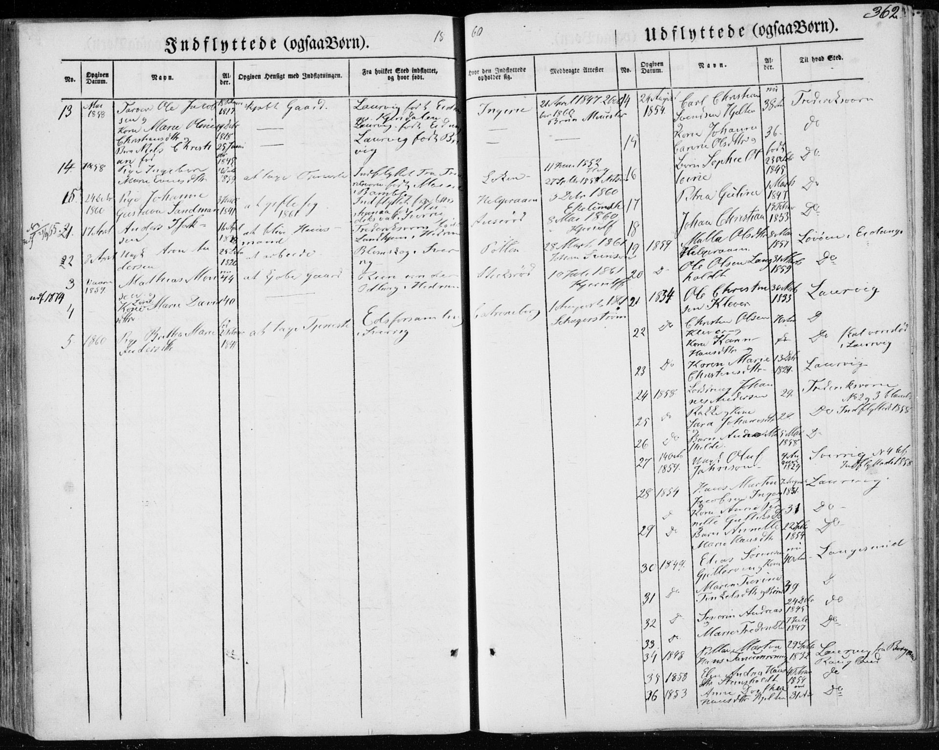 Brunlanes kirkebøker, AV/SAKO-A-342/F/Fa/L0004: Parish register (official) no. I 4, 1846-1862, p. 362